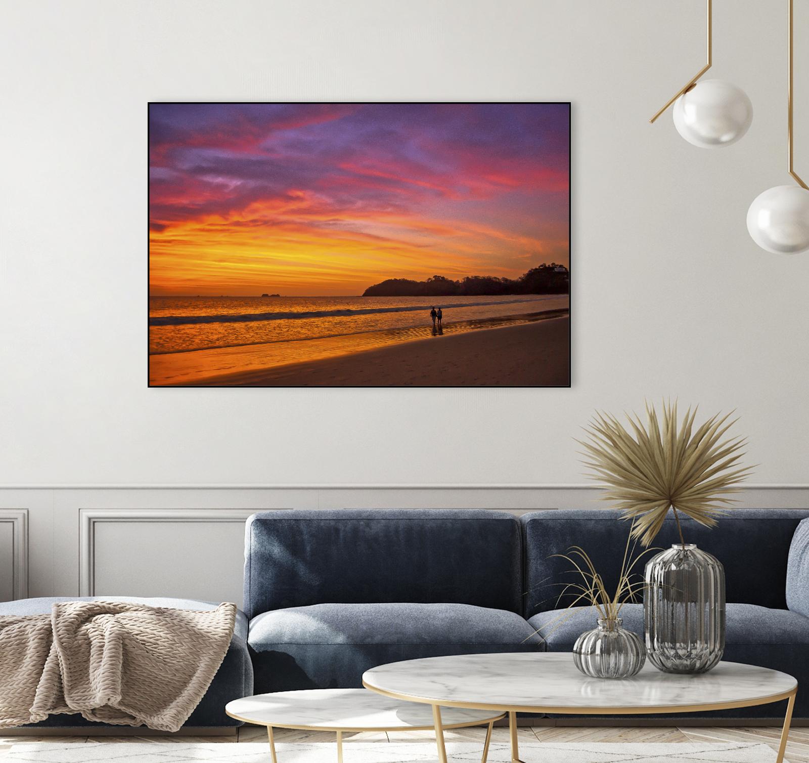 Costa Rican sunset stroll by Nick Jackson on GIANT ART - pink photo art