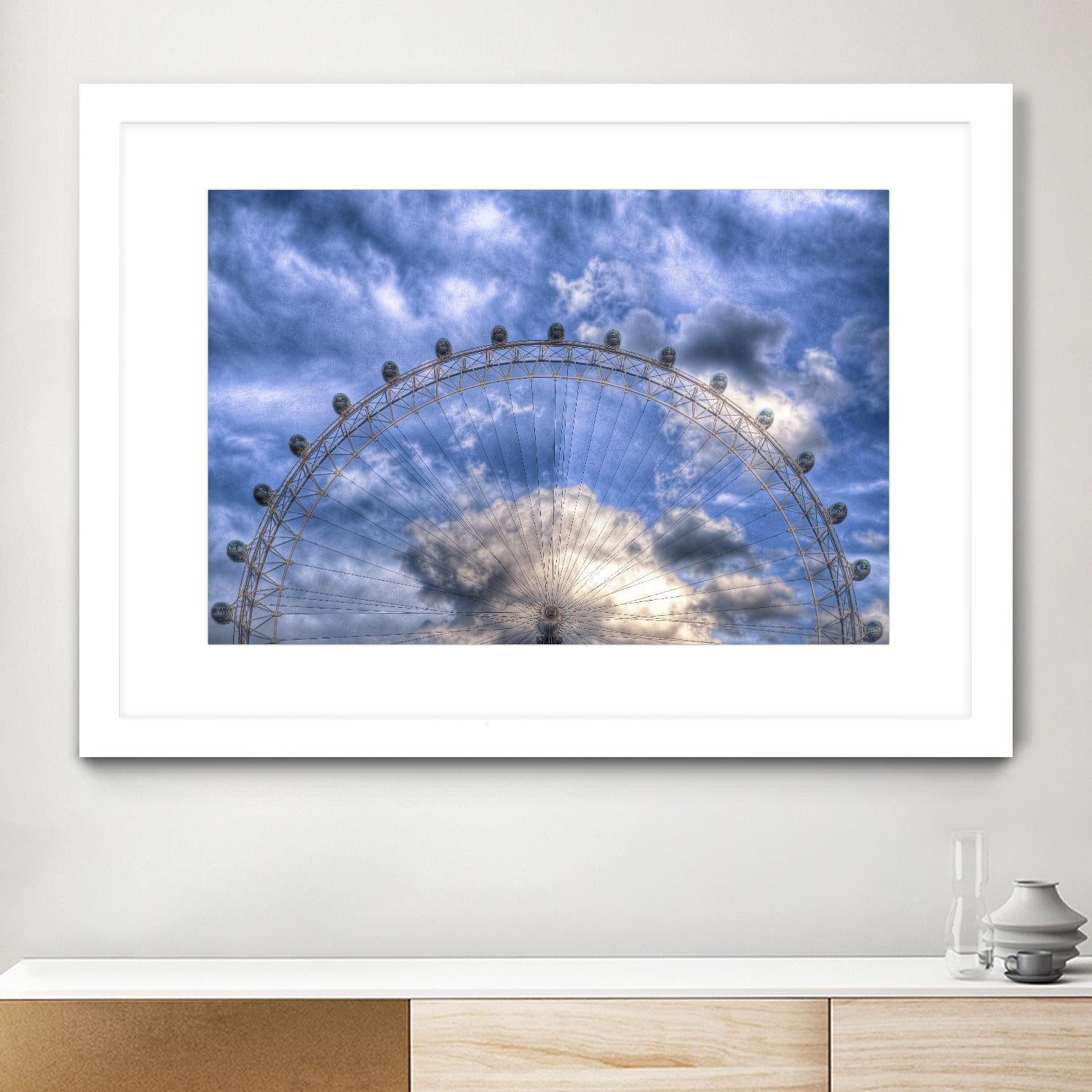 Top half of the London Eye by Nick Jackson on GIANT ART - white photo art
