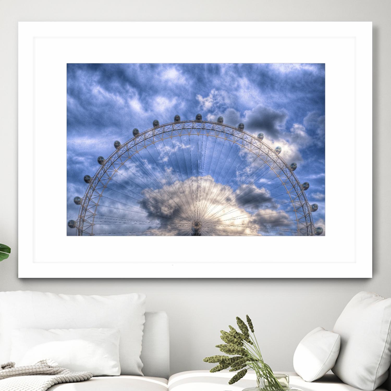 Top half of the London Eye by Nick Jackson on GIANT ART - white photo art