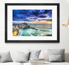 Vernazza Sunset, Cinque Terre, Italy by Nick Jackson on GIANT ART - green costal