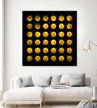 Golden Spots Black by Daniel Stanford on GIANT ART - gold shapes polka dots