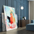 Cherry Creamsicle love by Claire Desjardins on GIANT ART - red abstract pastel