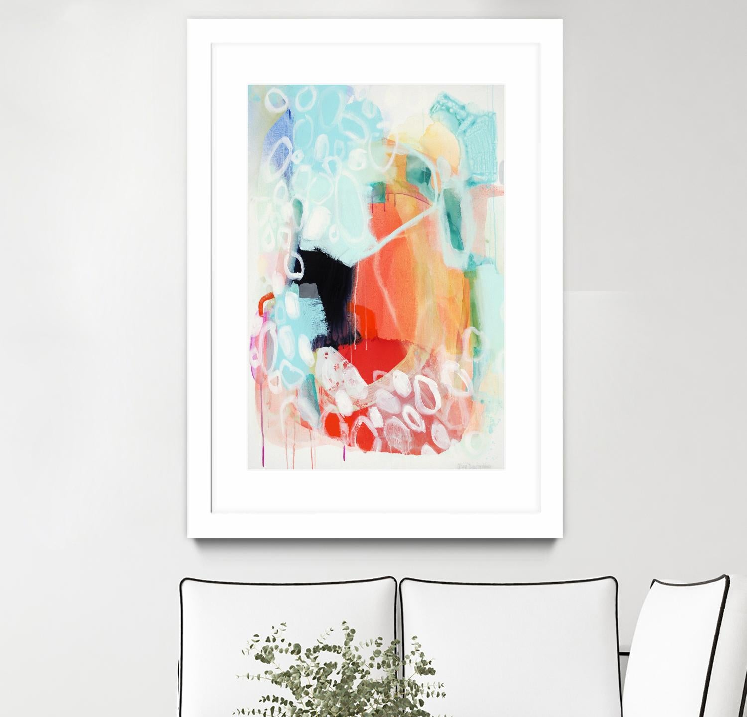 Cherry Creamsicle love by Claire Desjardins on GIANT ART - red abstract artistes du québec