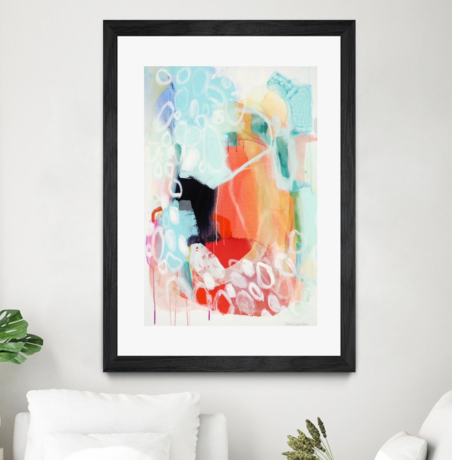 Cherry Creamsicle love by Claire Desjardins on GIANT ART - red abstract artistes du québec