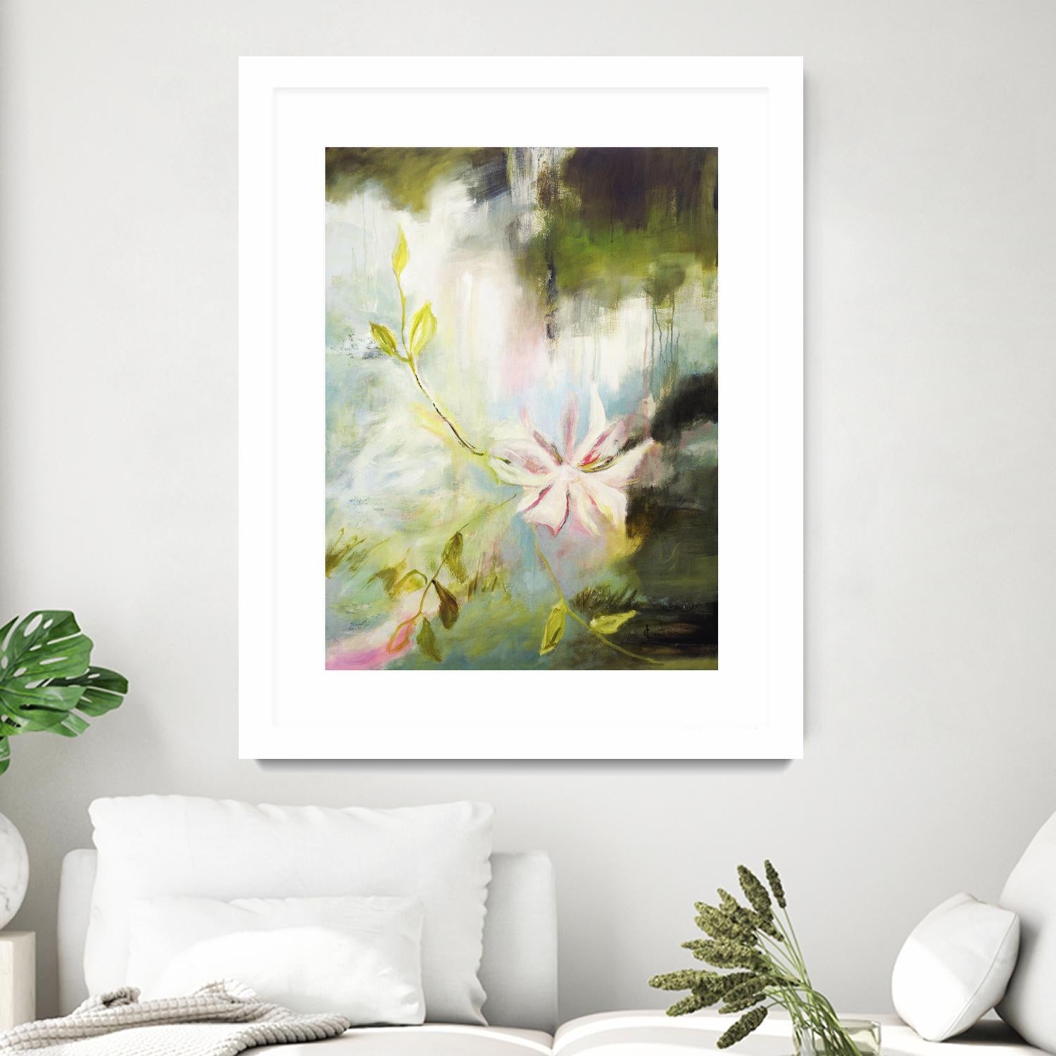 Fleur de poète by Kathleen Cloutier on GIANT ART - pink flowers bord de l'eau