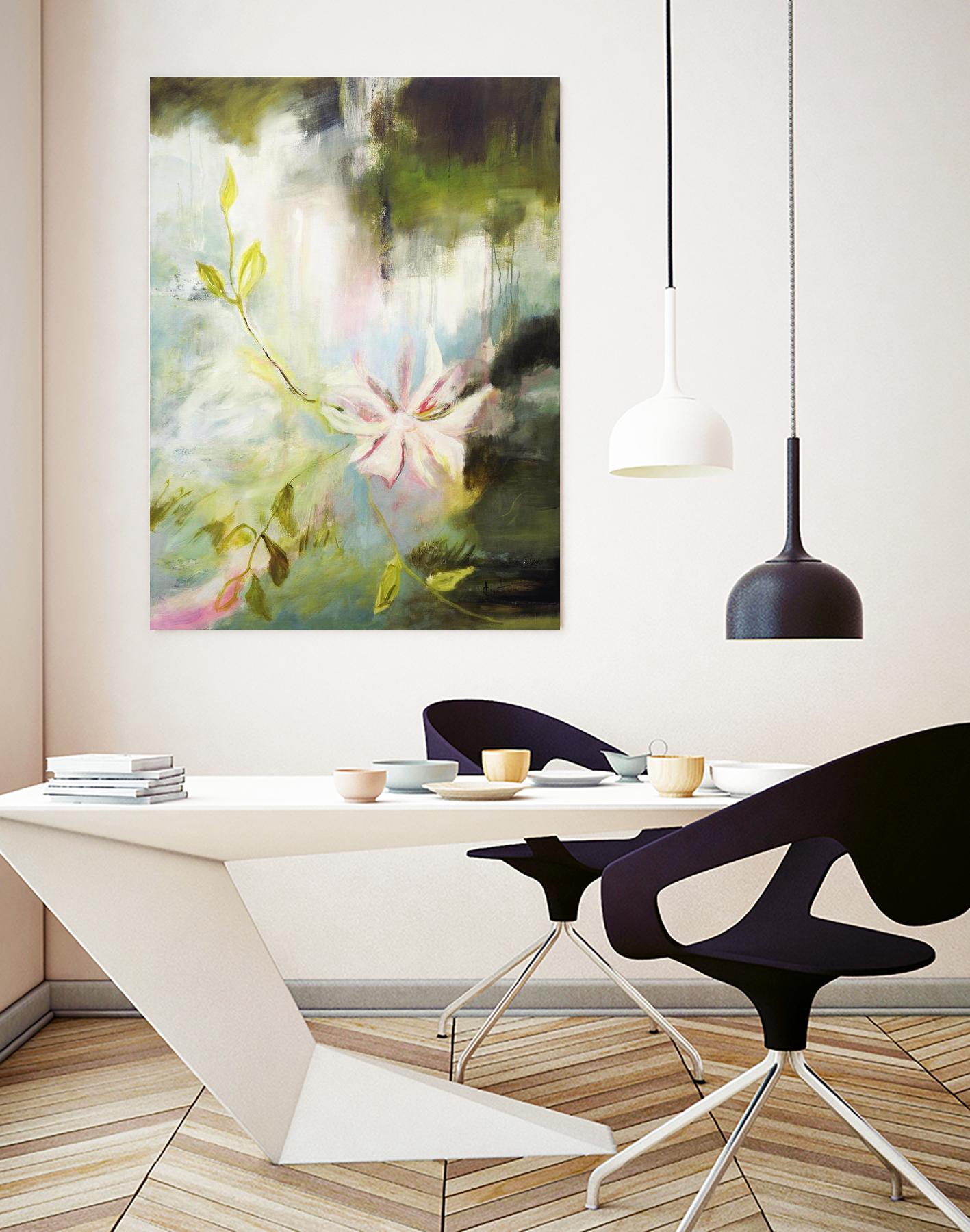 Fleur de poète by Kathleen Cloutier on GIANT ART - pink flowers bord de l'eau