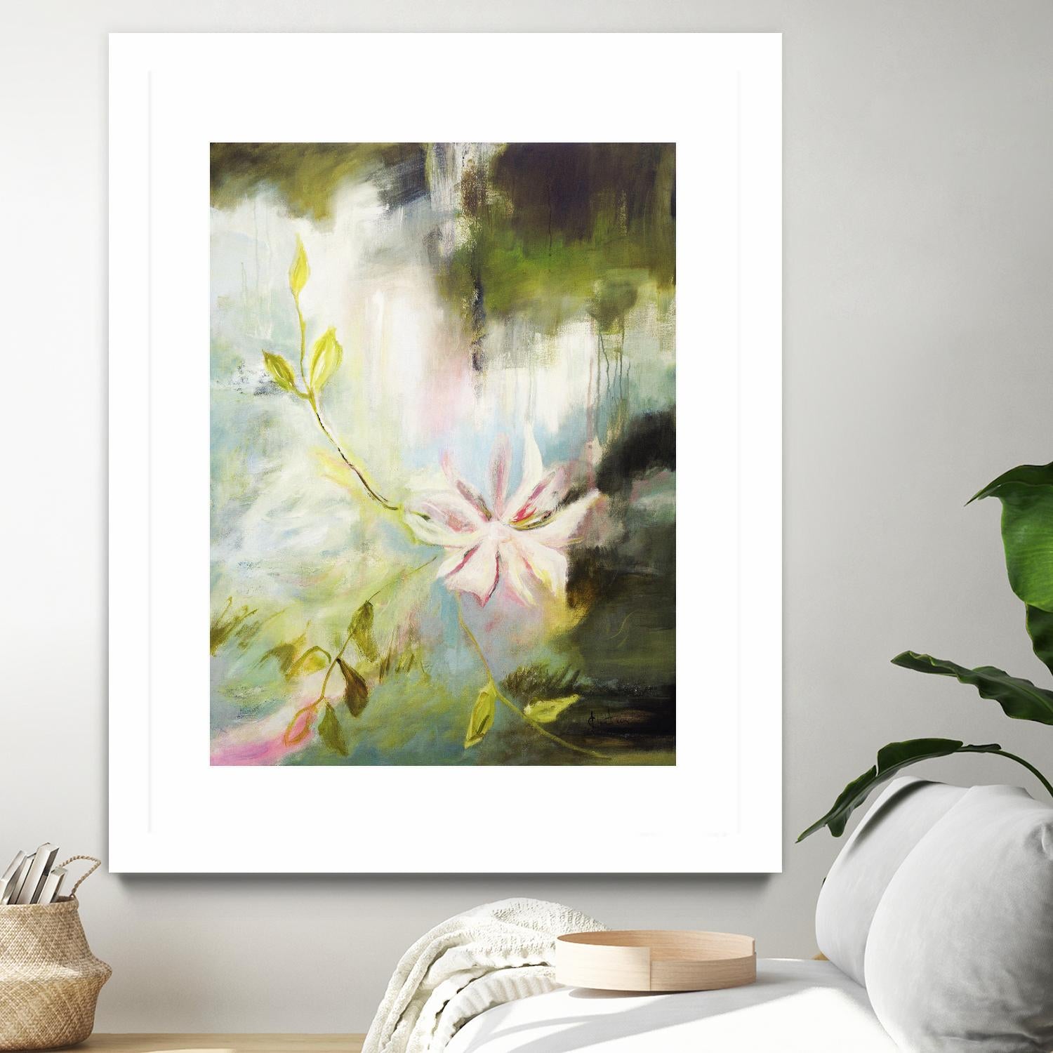 Fleur de poète by Kathleen Cloutier on GIANT ART - pink flowers bord de l'eau