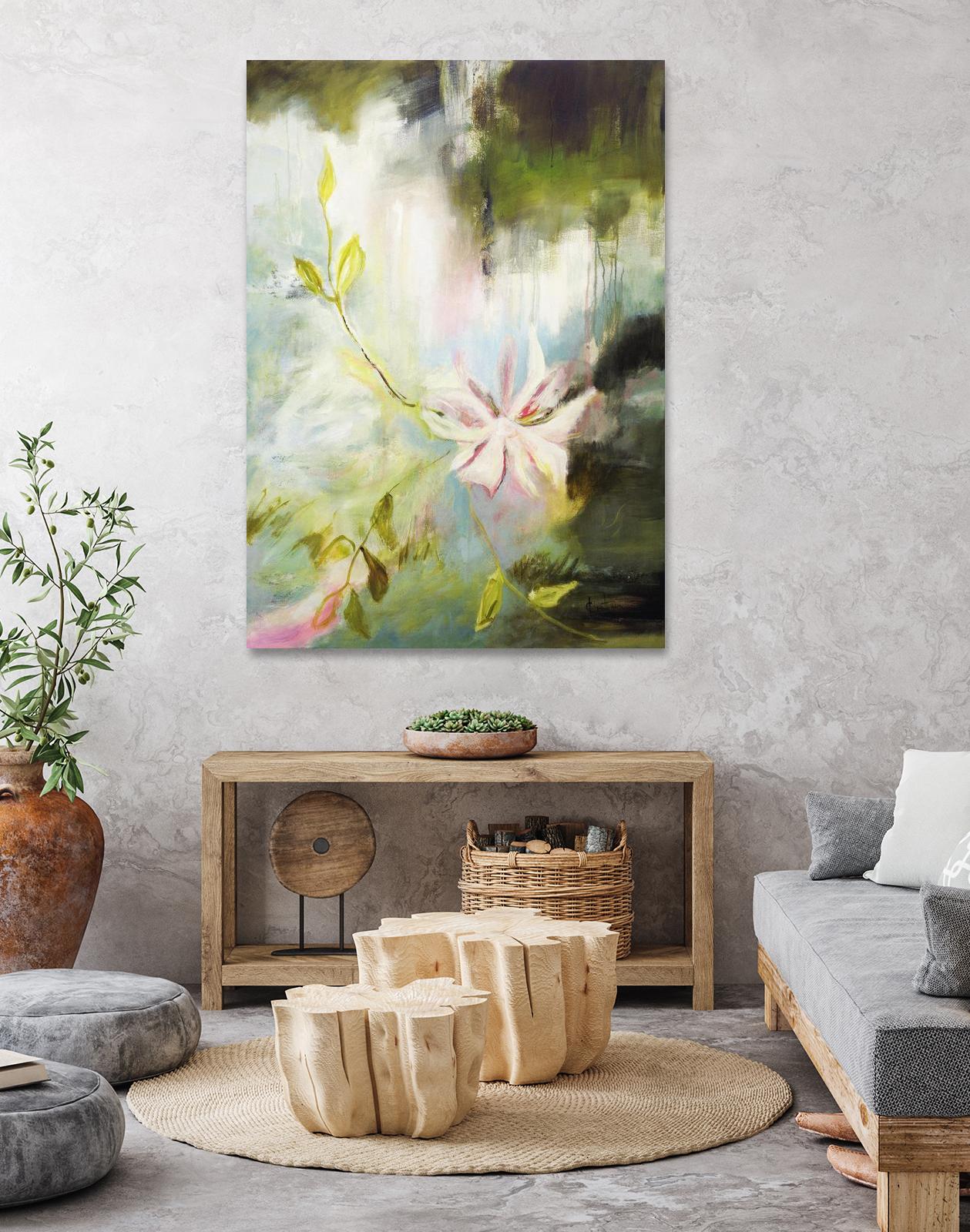 Fleur de poète by Kathleen Cloutier on GIANT ART - pink flowers bord de l'eau