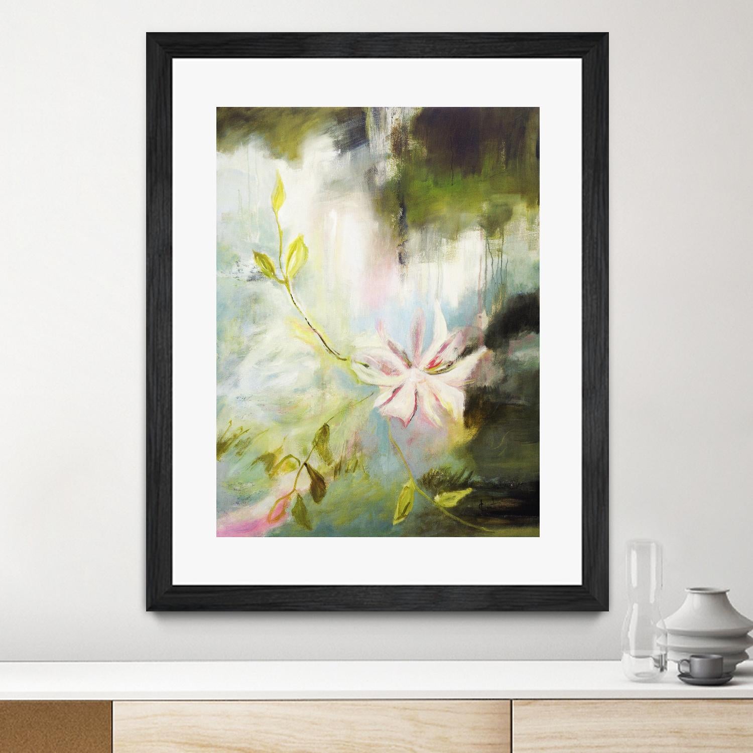 Fleur de poète by Kathleen Cloutier on GIANT ART - pink flowers bord de l'eau