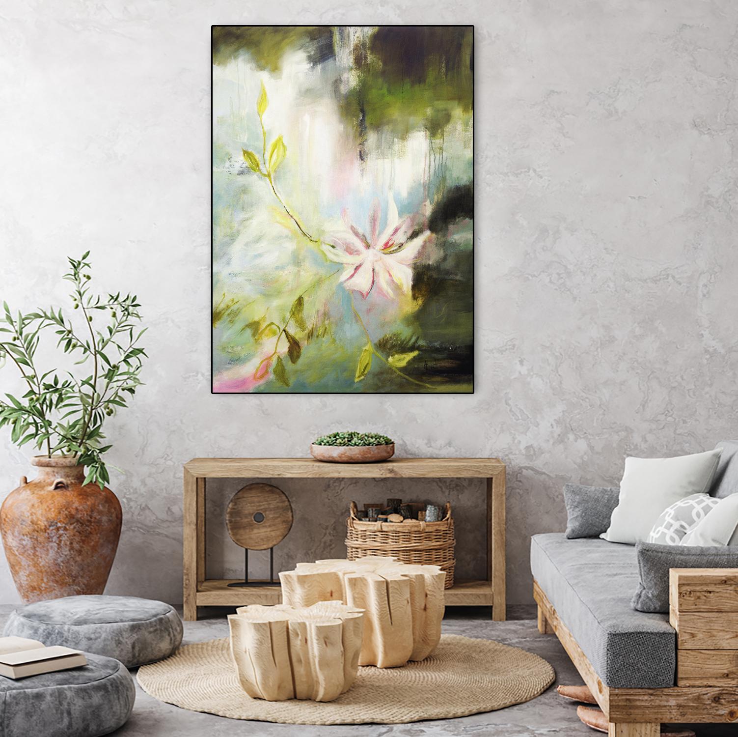 Fleur de poète by Kathleen Cloutier on GIANT ART - pink floral bord de l'eau