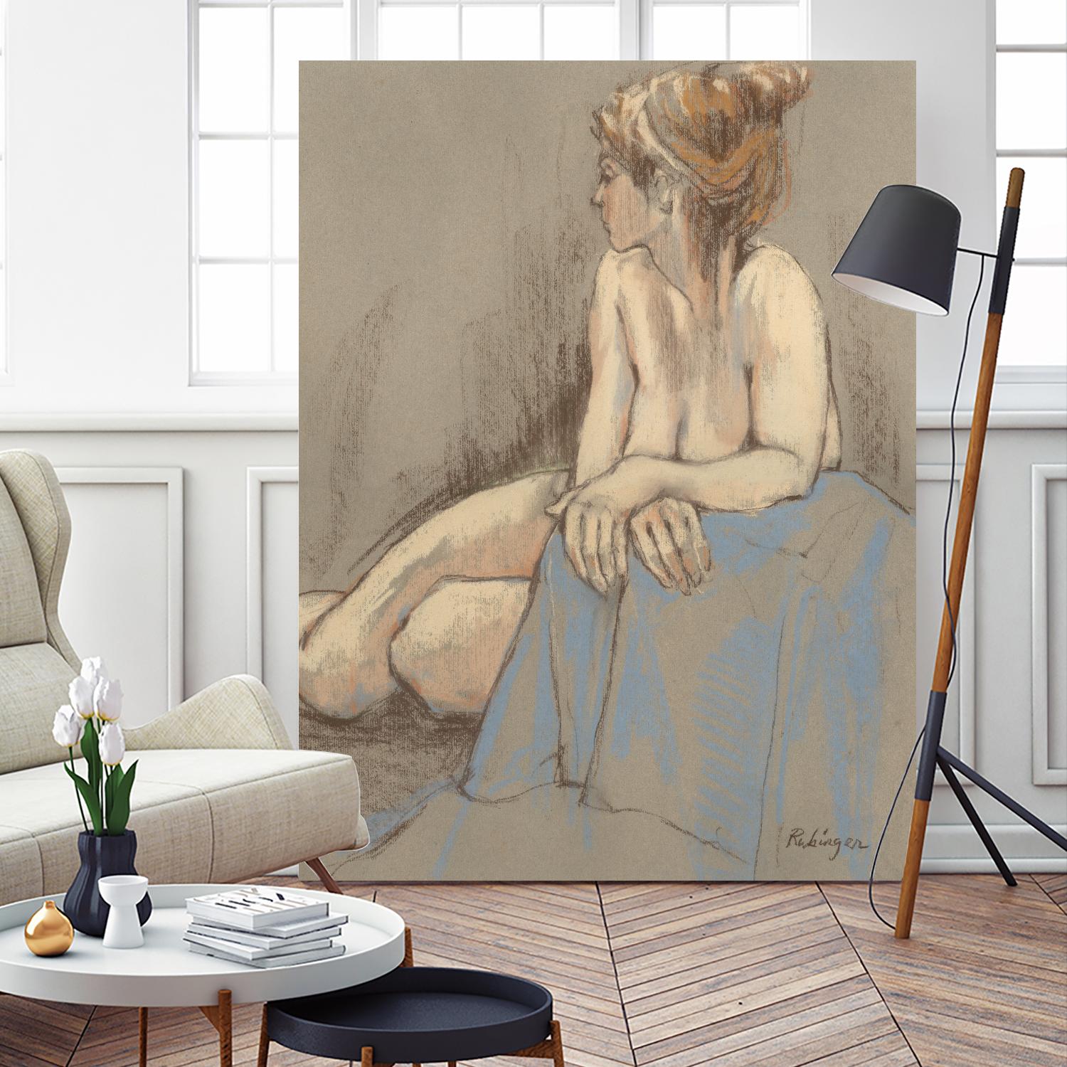 After the Bath by Bram Rubinger on GIANT ART - beige figurative corps nu