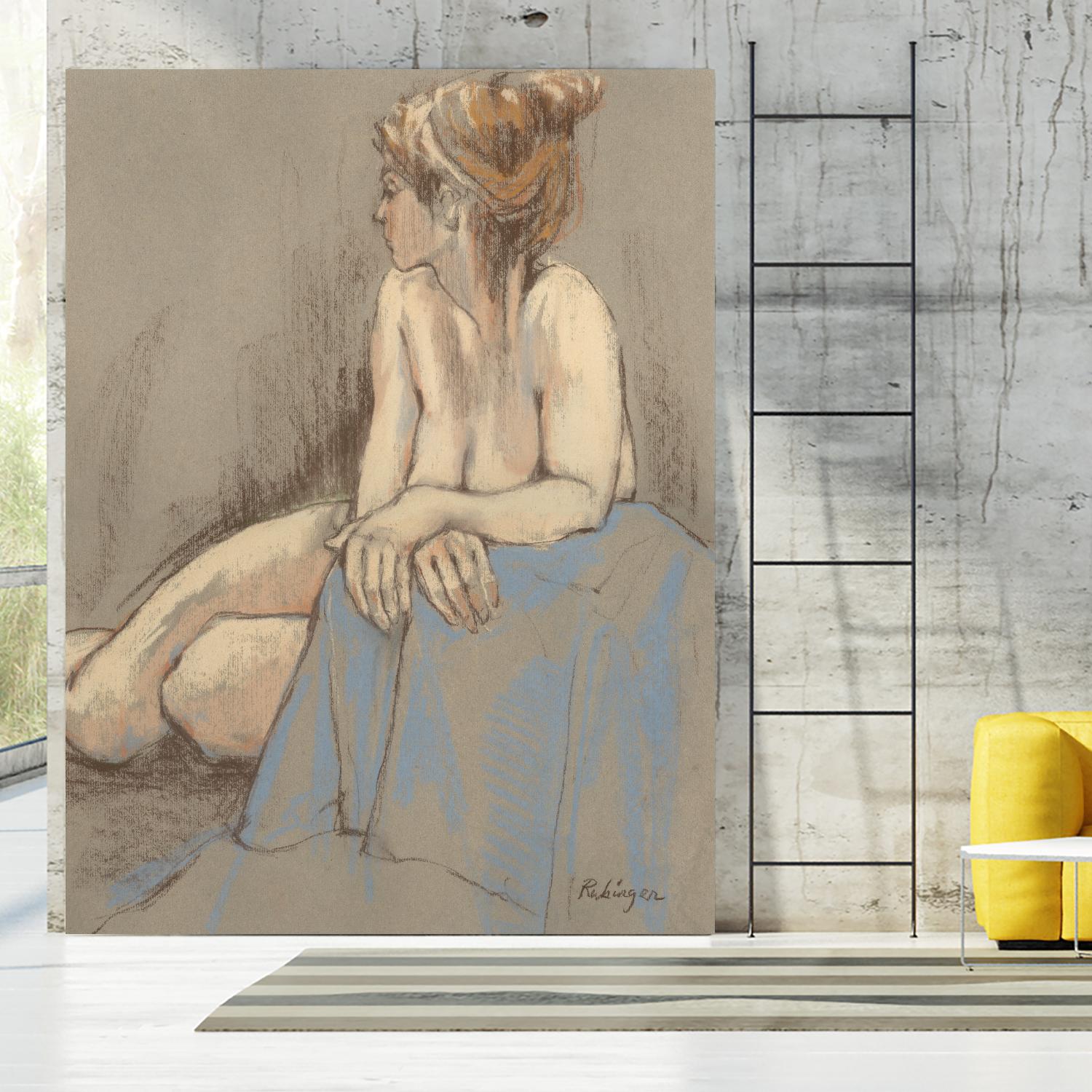 After the Bath by Bram Rubinger on GIANT ART - beige figurative corps nu