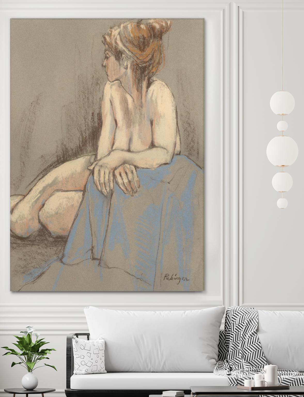 After the Bath by Bram Rubinger on GIANT ART - beige figurative corps nu