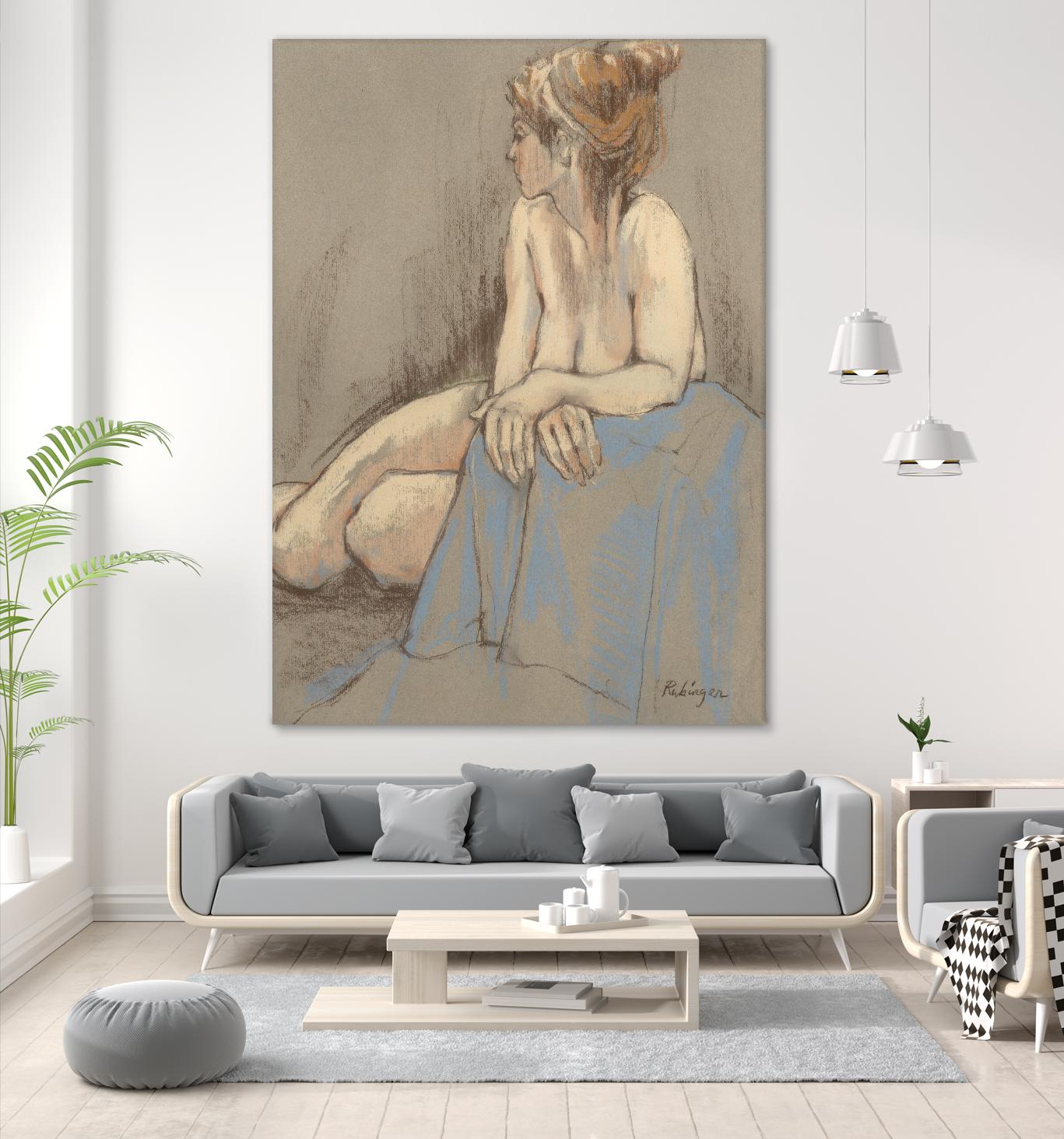 After the Bath by Bram Rubinger on GIANT ART - beige figurative corps nu