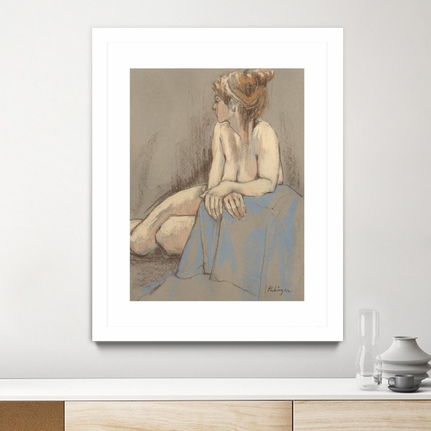 After the Bath by Bram Rubinger on GIANT ART - beige figurative corps nu