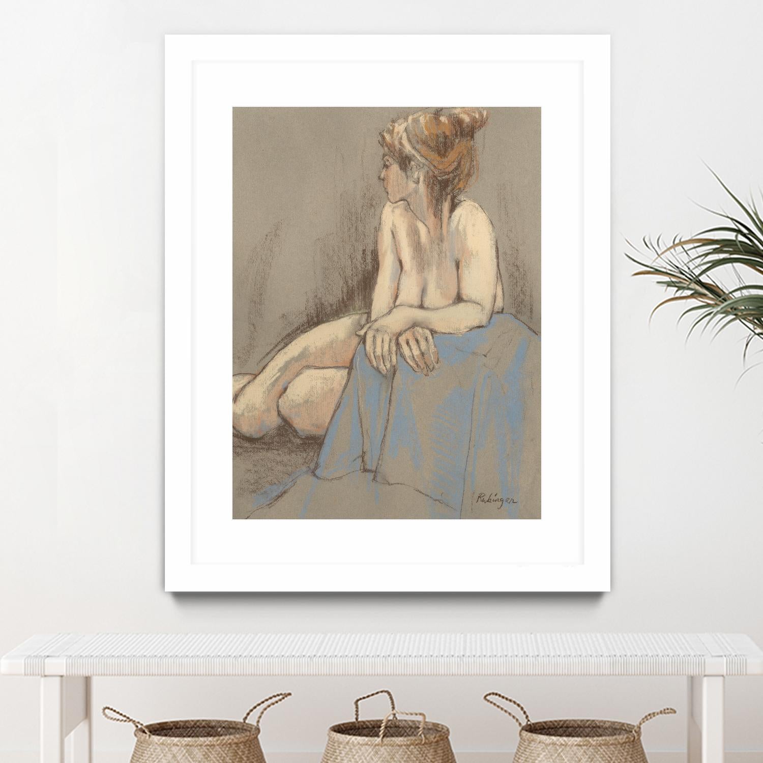 After the Bath by Bram Rubinger on GIANT ART - beige figurative corps nu