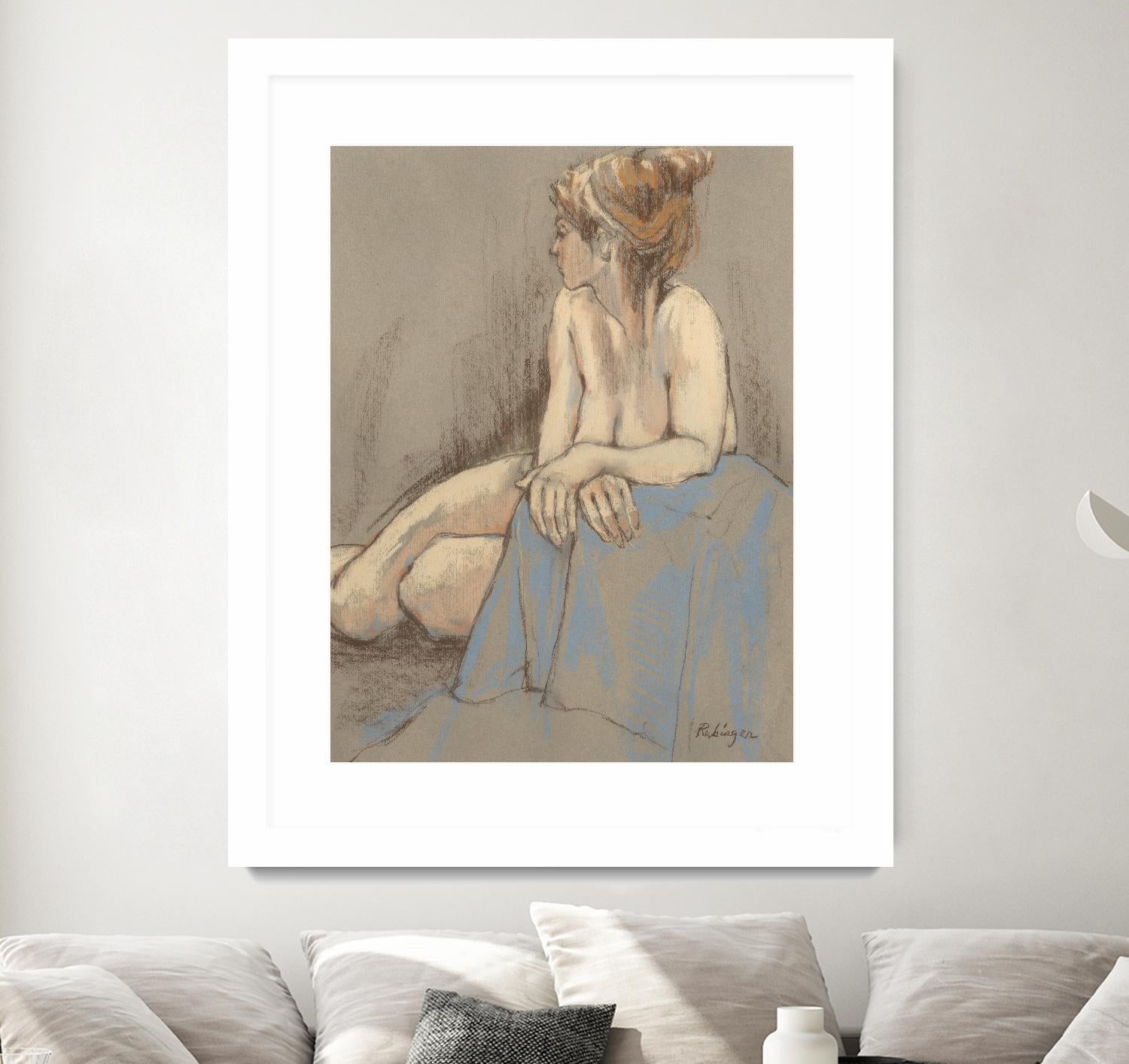 After the Bath by Bram Rubinger on GIANT ART - beige figurative corps nu