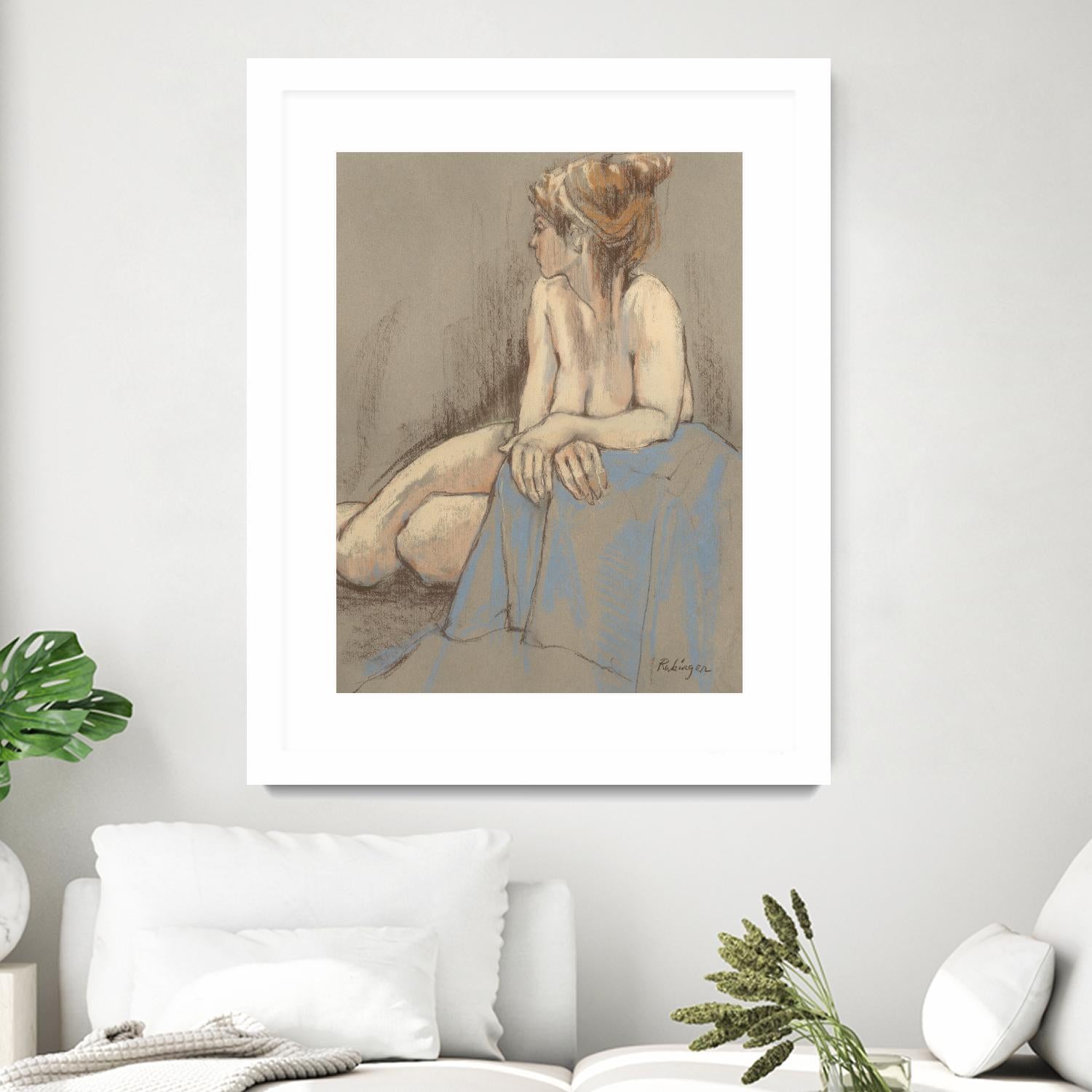 After the Bath by Bram Rubinger on GIANT ART - beige figurative corps nu