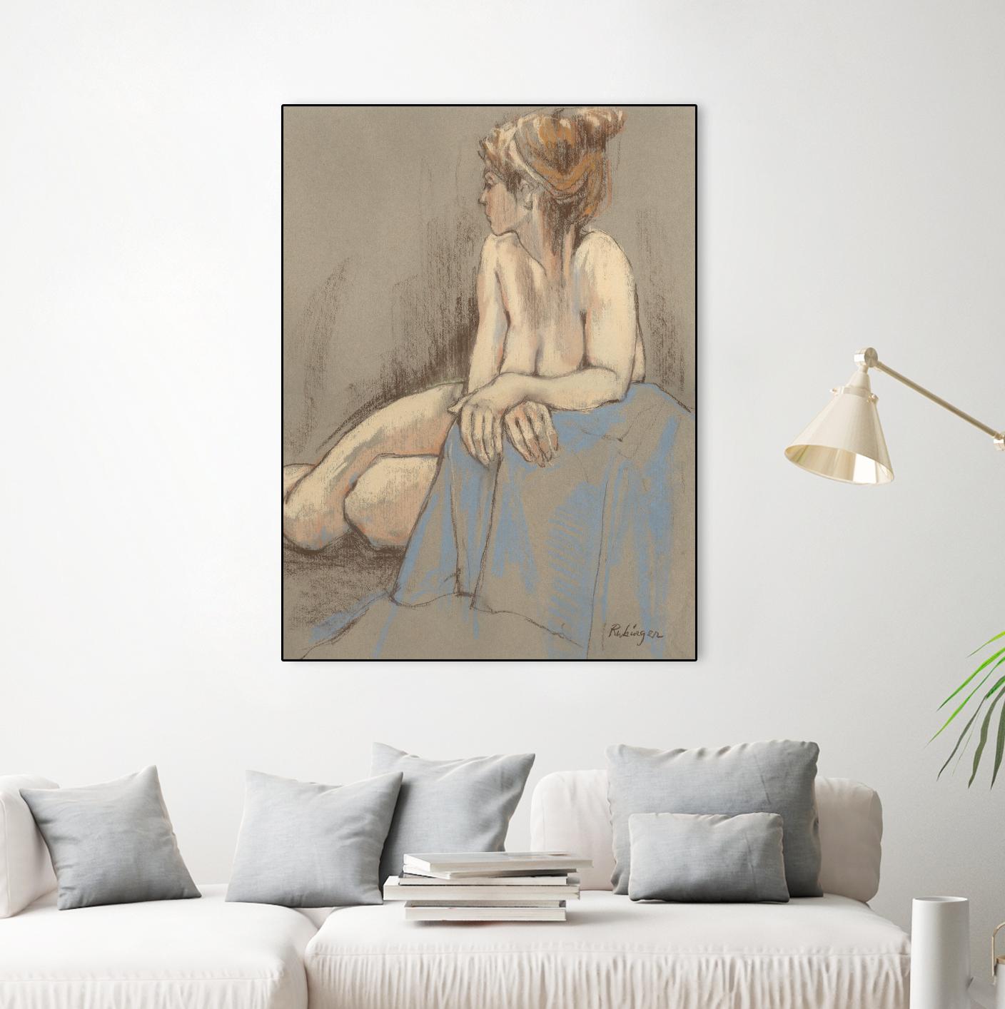 After the Bath by Bram Rubinger on GIANT ART - beige figurative corps nu