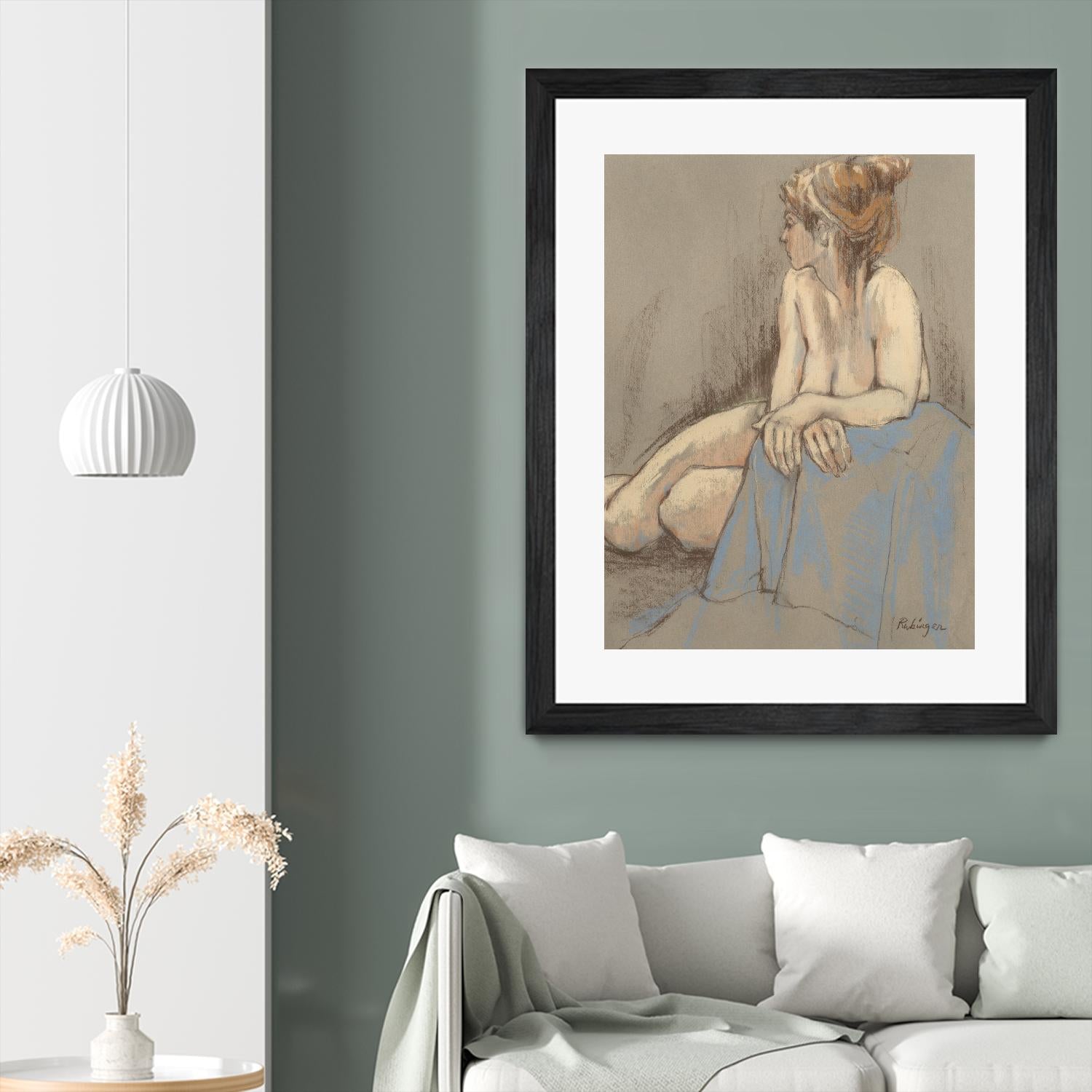 After the Bath by Bram Rubinger on GIANT ART - beige figurative corps nu