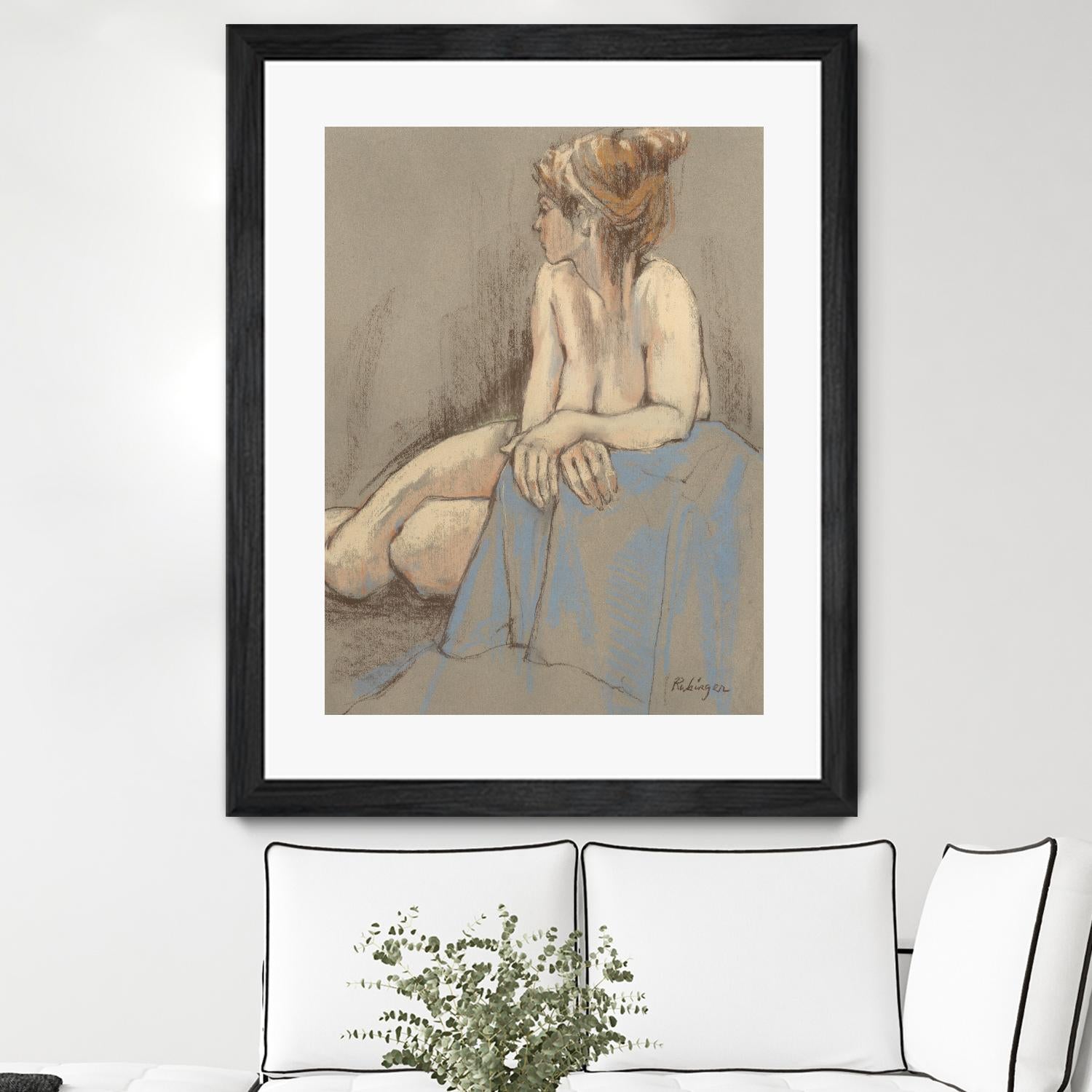 After the Bath by Bram Rubinger on GIANT ART - beige figurative corps nu