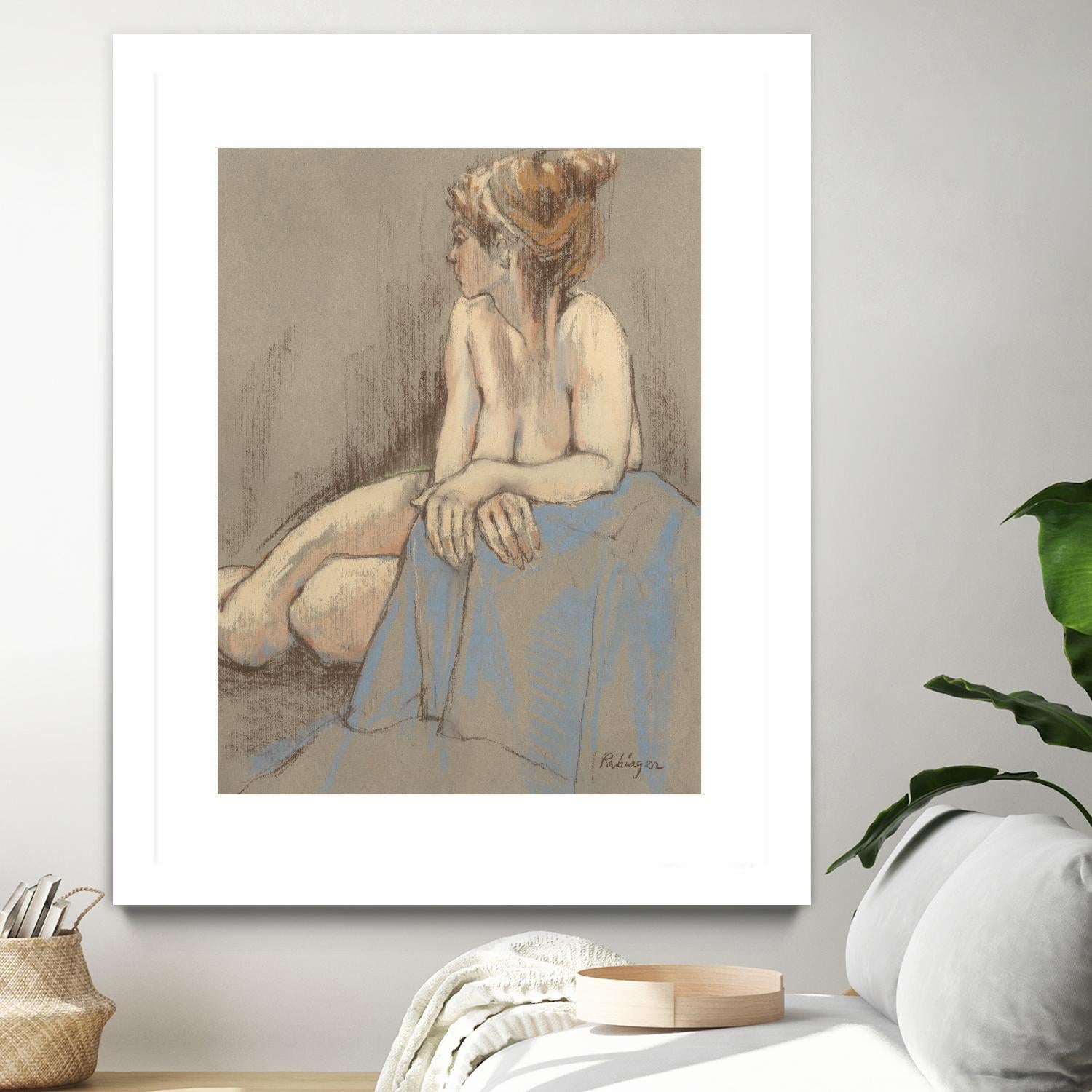 After the Bath by Bram Rubinger on GIANT ART - beige figurative corps nu