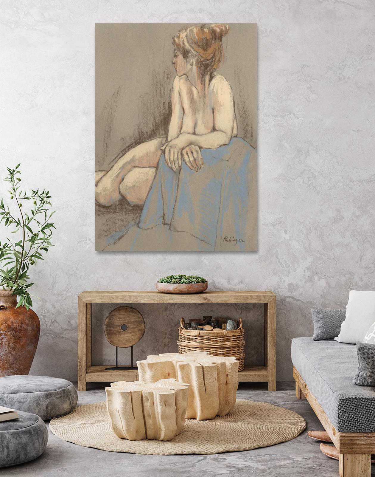 After the Bath by Bram Rubinger on GIANT ART - beige figurative corps nu