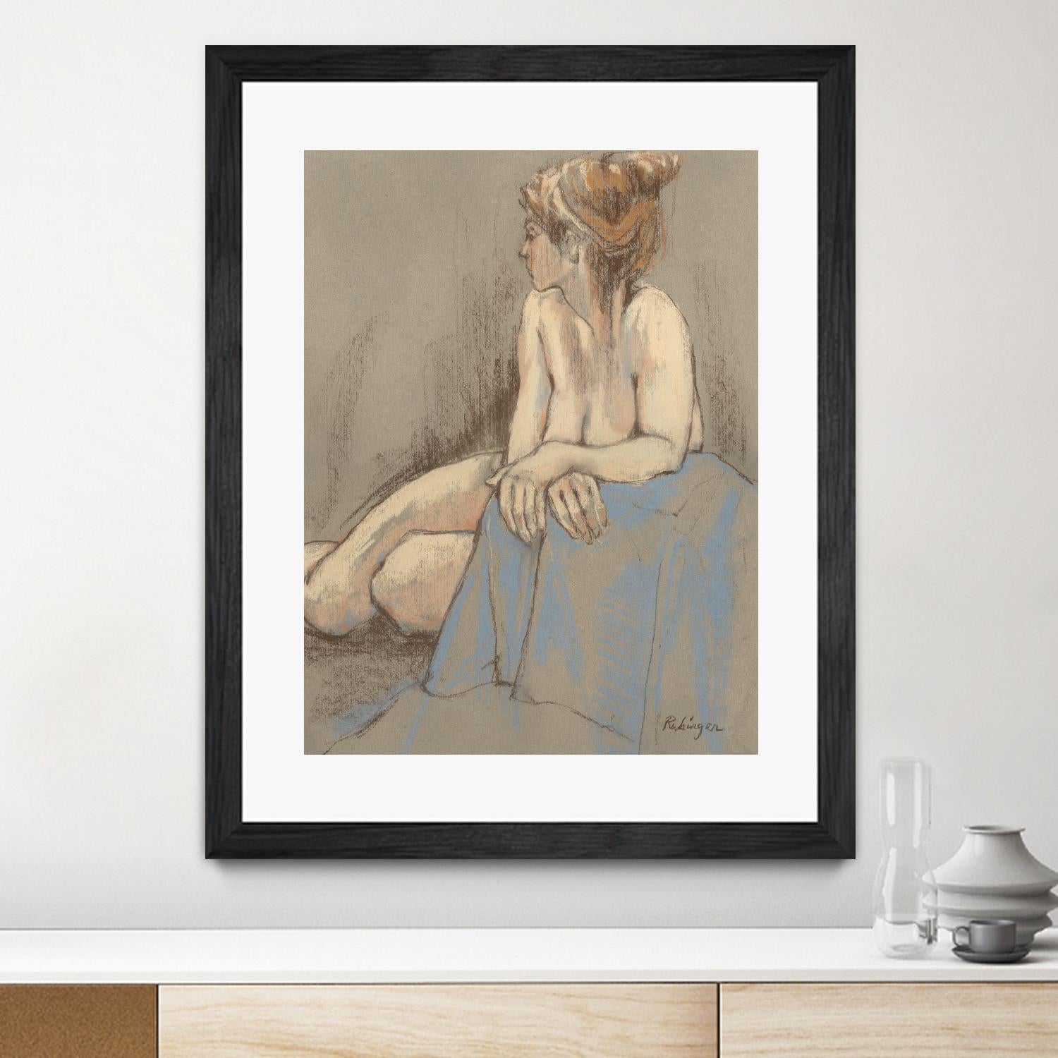 After the Bath by Bram Rubinger on GIANT ART - beige figurative corps nu