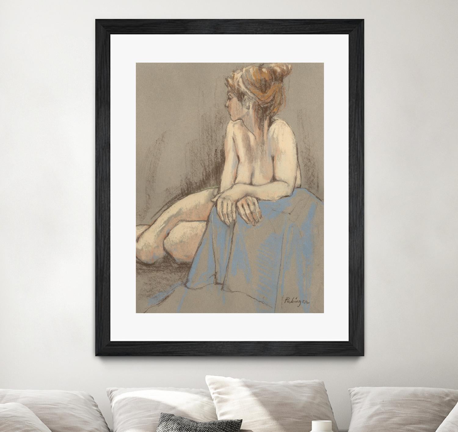 After the Bath by Bram Rubinger on GIANT ART - beige figurative corps nu