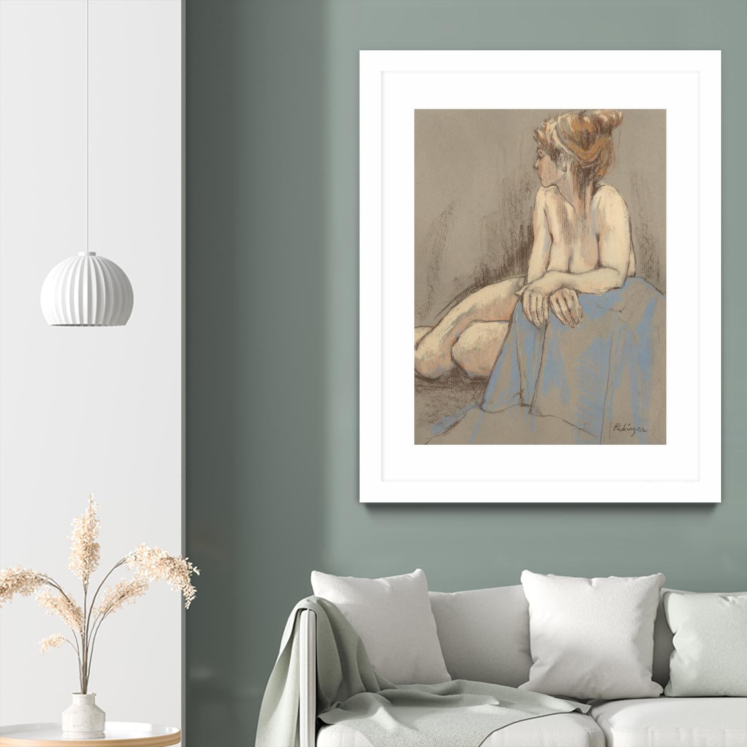 After the Bath by Bram Rubinger on GIANT ART - beige figurative corps nu