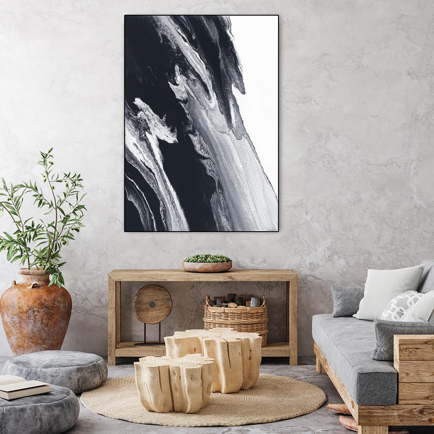 Azure Gold by Alyson Mccrink on GIANT ART - black black & white transparence