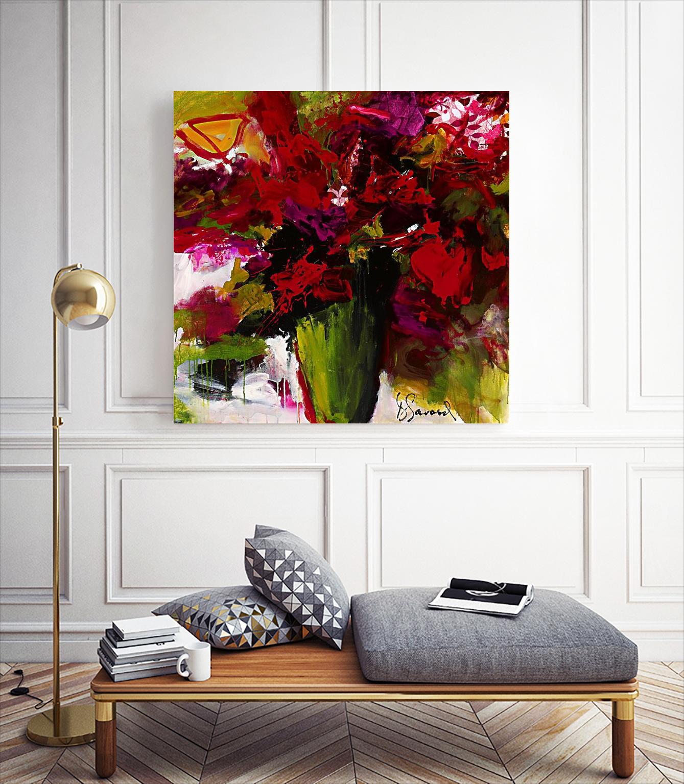 Fleur du Paradis by Doris Savard on GIANT ART - red flowers canadian painters