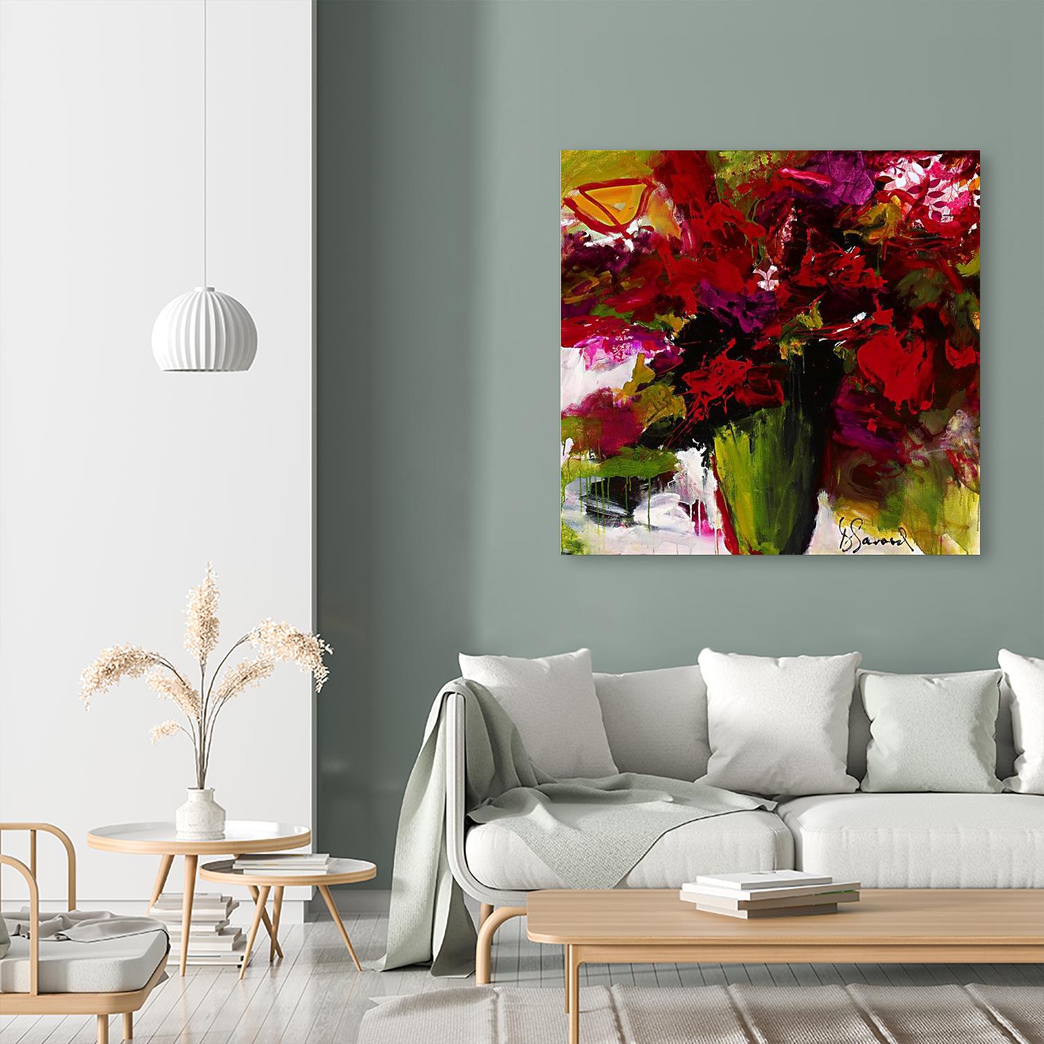 Fleur du Paradis by Doris Savard on GIANT ART - red flowers canadian painters