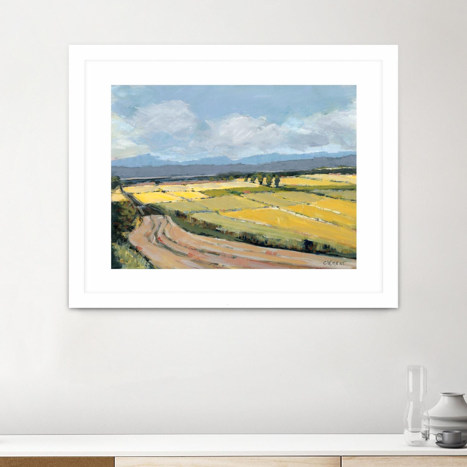 Summer Landscape by Jacques Clement on GIANT ART - pink landscape artistes du québec