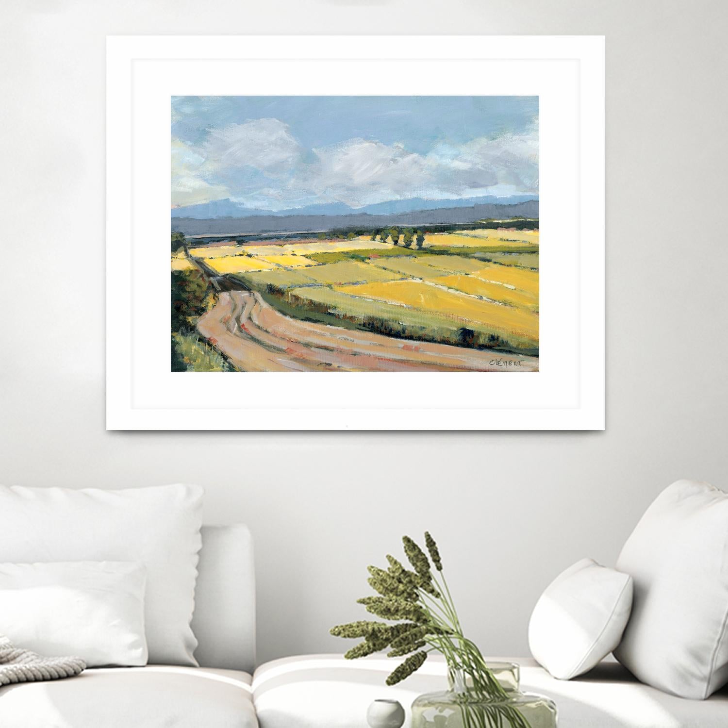 Summer Landscape by Jacques Clement on GIANT ART - pink landscape artistes du québec