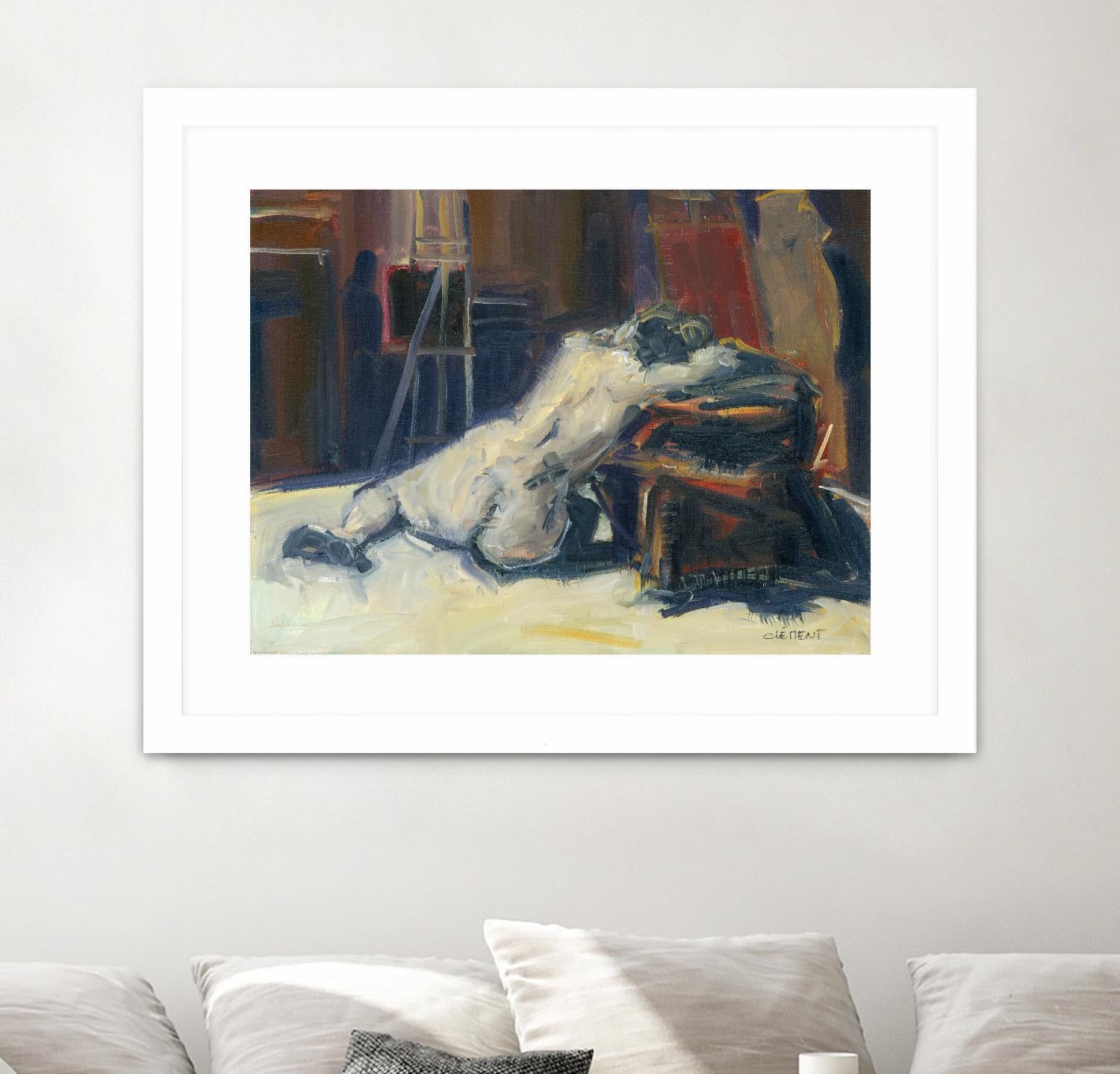 Lyrsa by Jacques Clement on GIANT ART - beige figurative corps nu