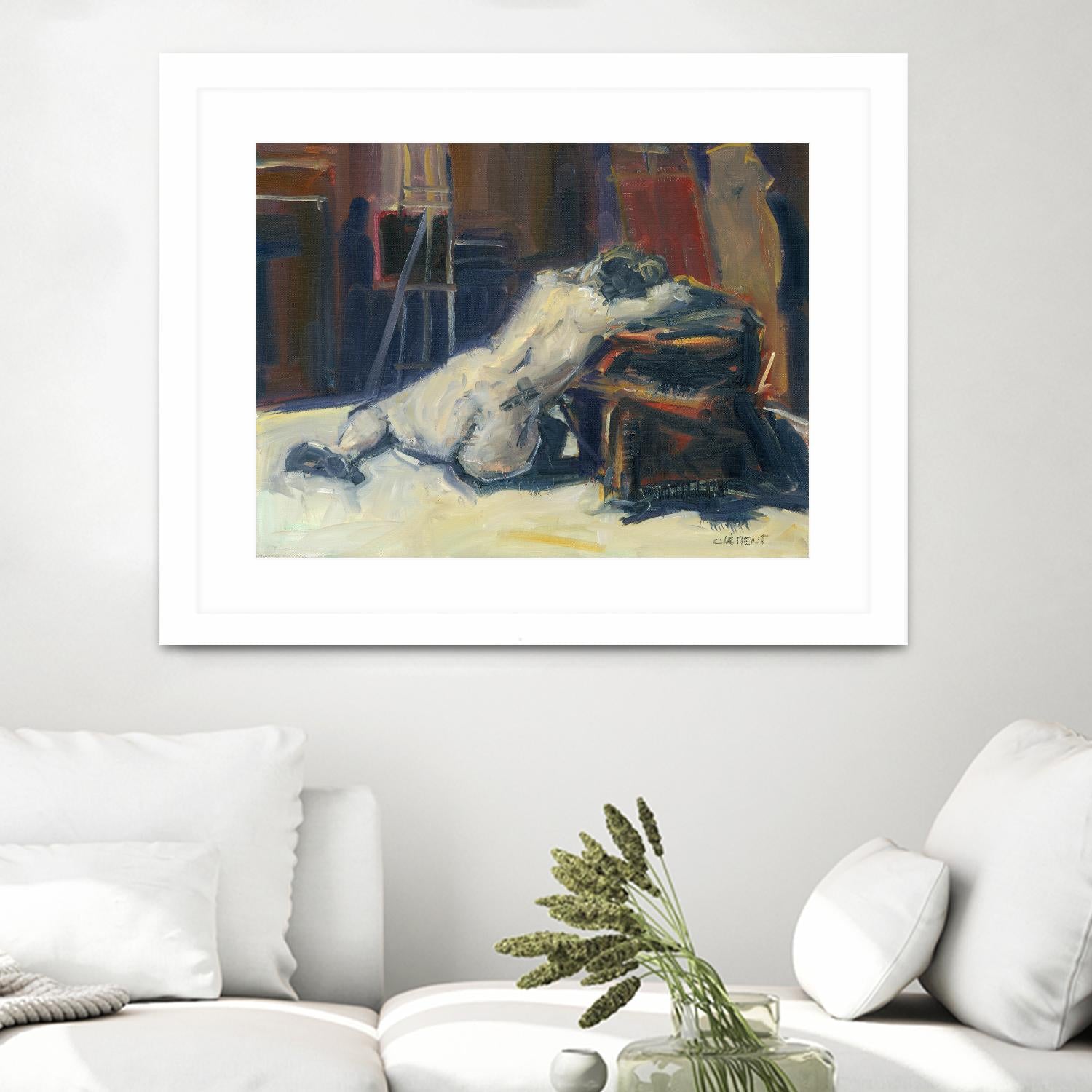 Lyrsa by Jacques Clement on GIANT ART - beige figurative corps nu