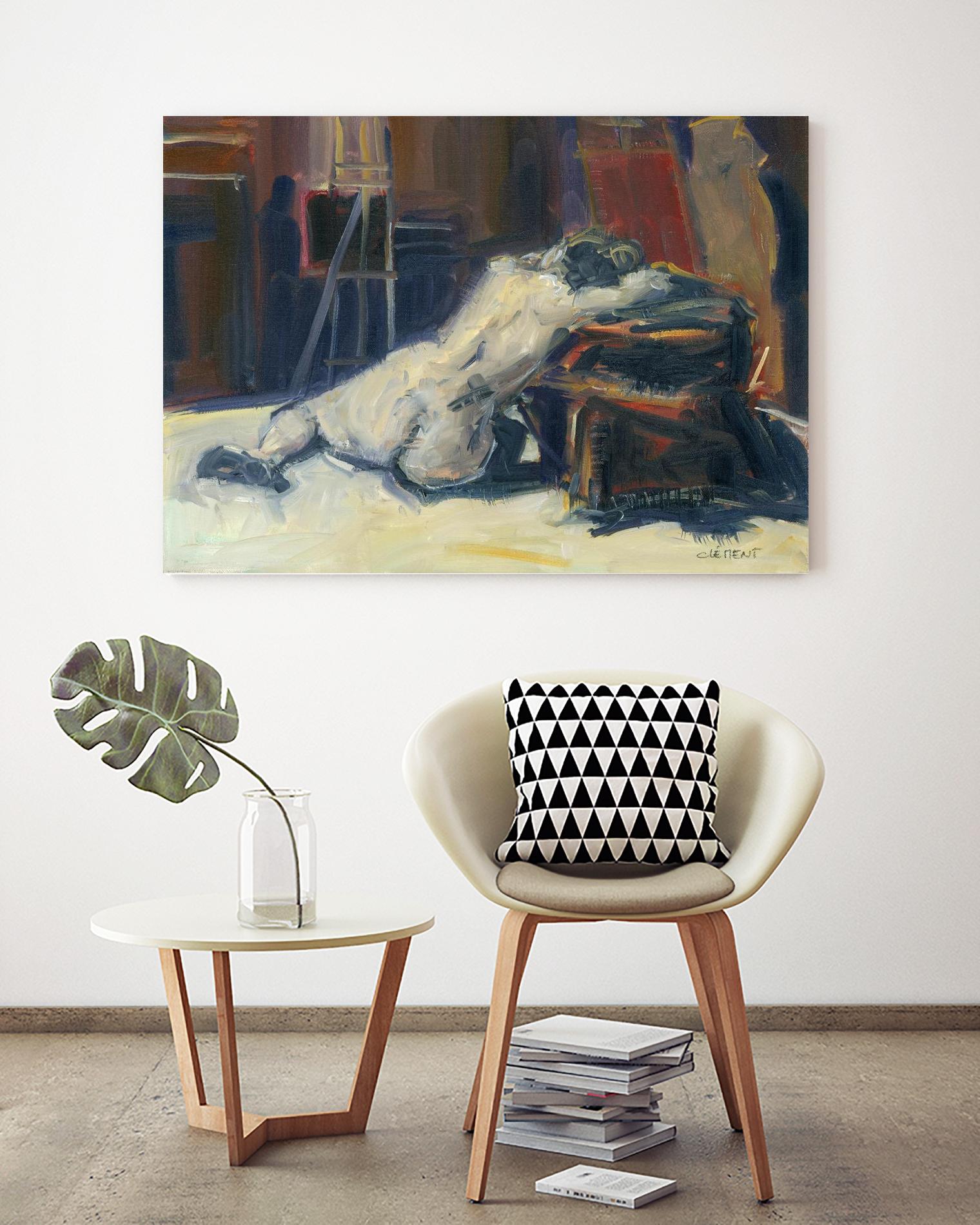 Lyrsa by Jacques Clement on GIANT ART - beige figurative corps nu