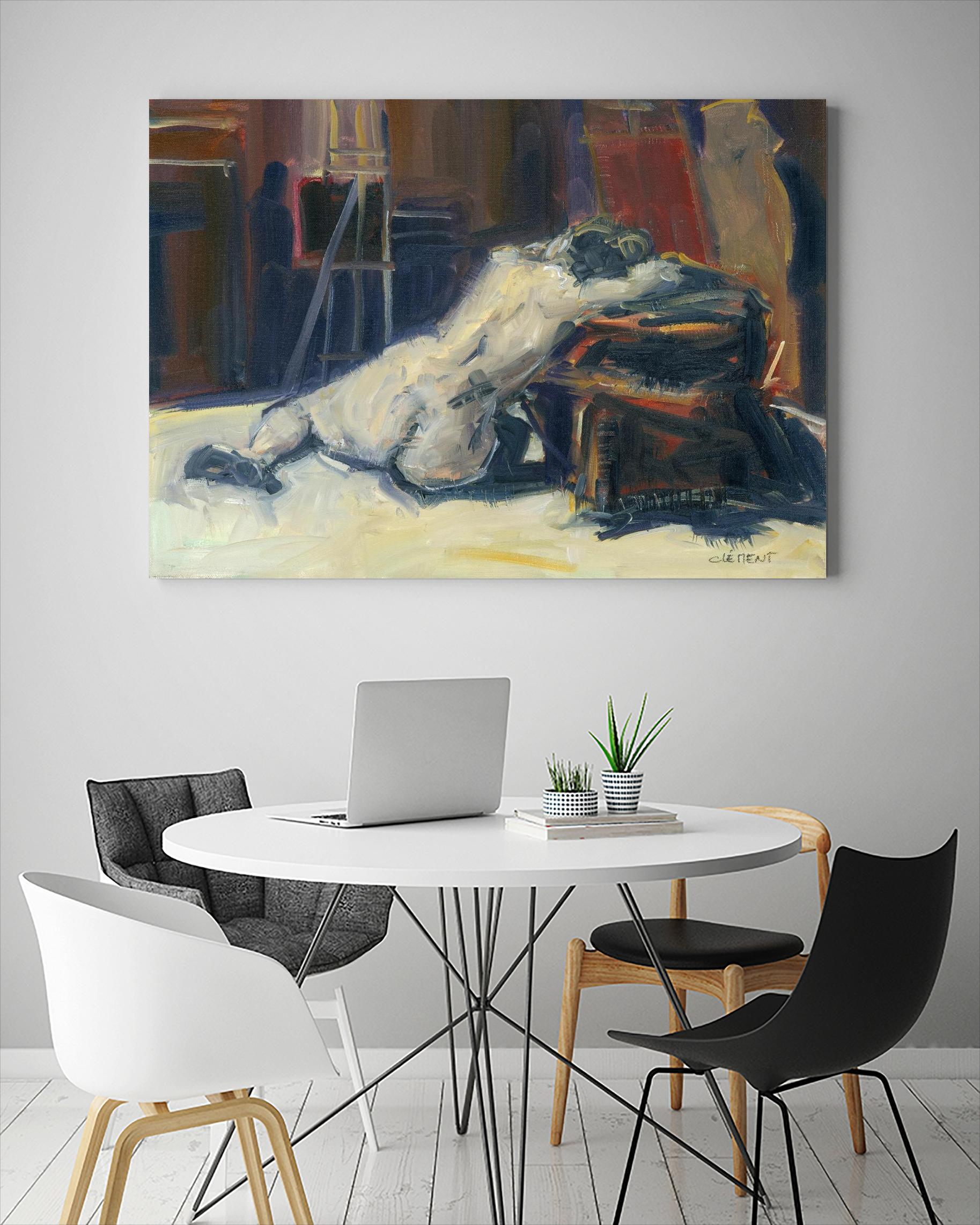 Lyrsa by Jacques Clement on GIANT ART - beige figurative corps nu