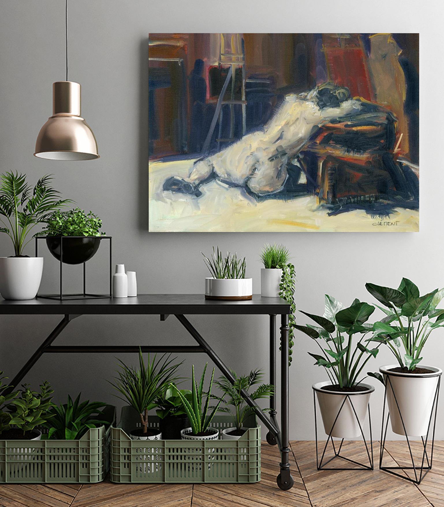 Lyrsa by Jacques Clement on GIANT ART - beige figurative corps nu