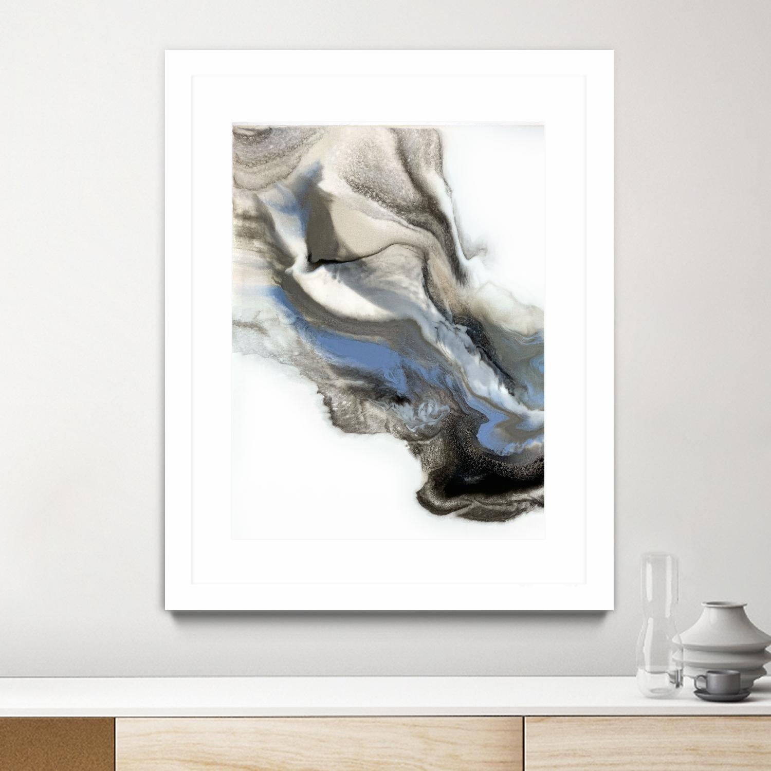 Green And Blue Wave by Alyson Mccrink on GIANT ART - grey abstract volage