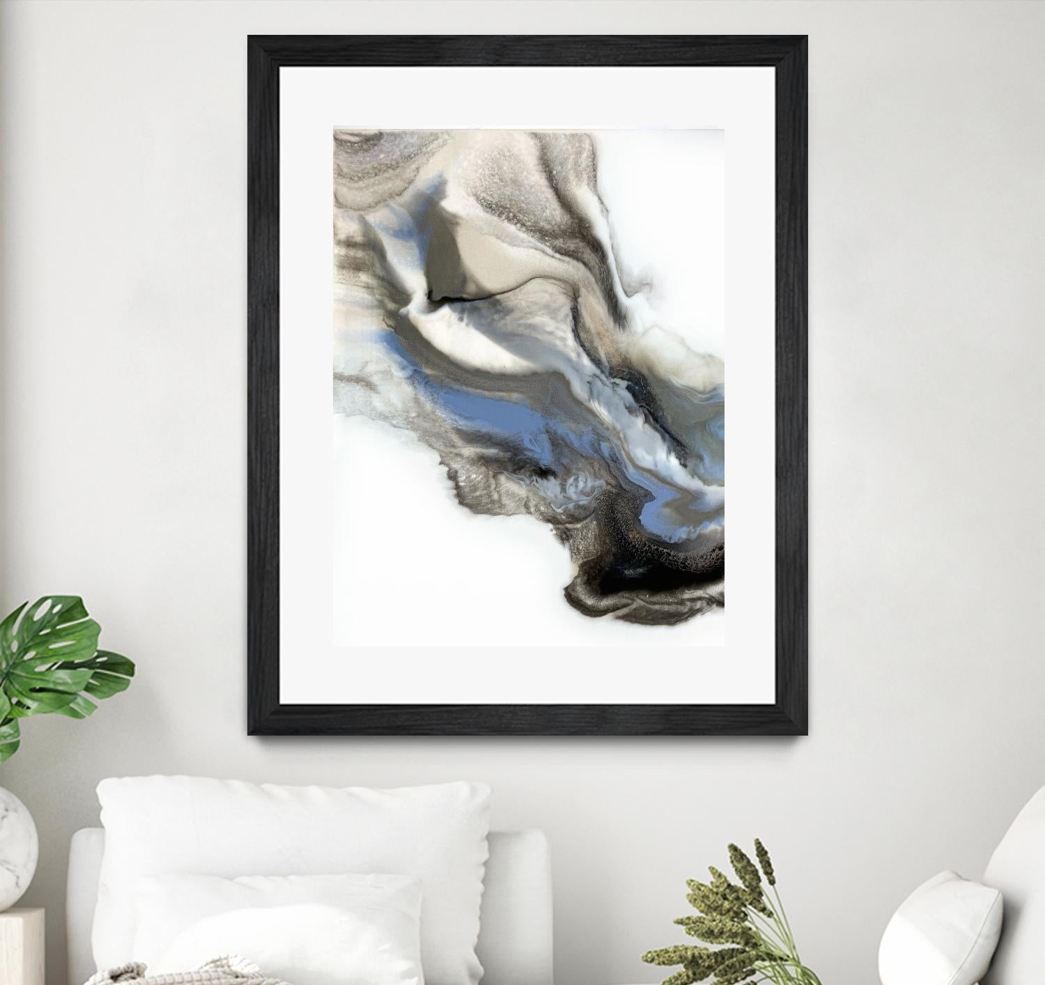 Green And Blue Wave by Alyson Mccrink on GIANT ART - grey abstract volage