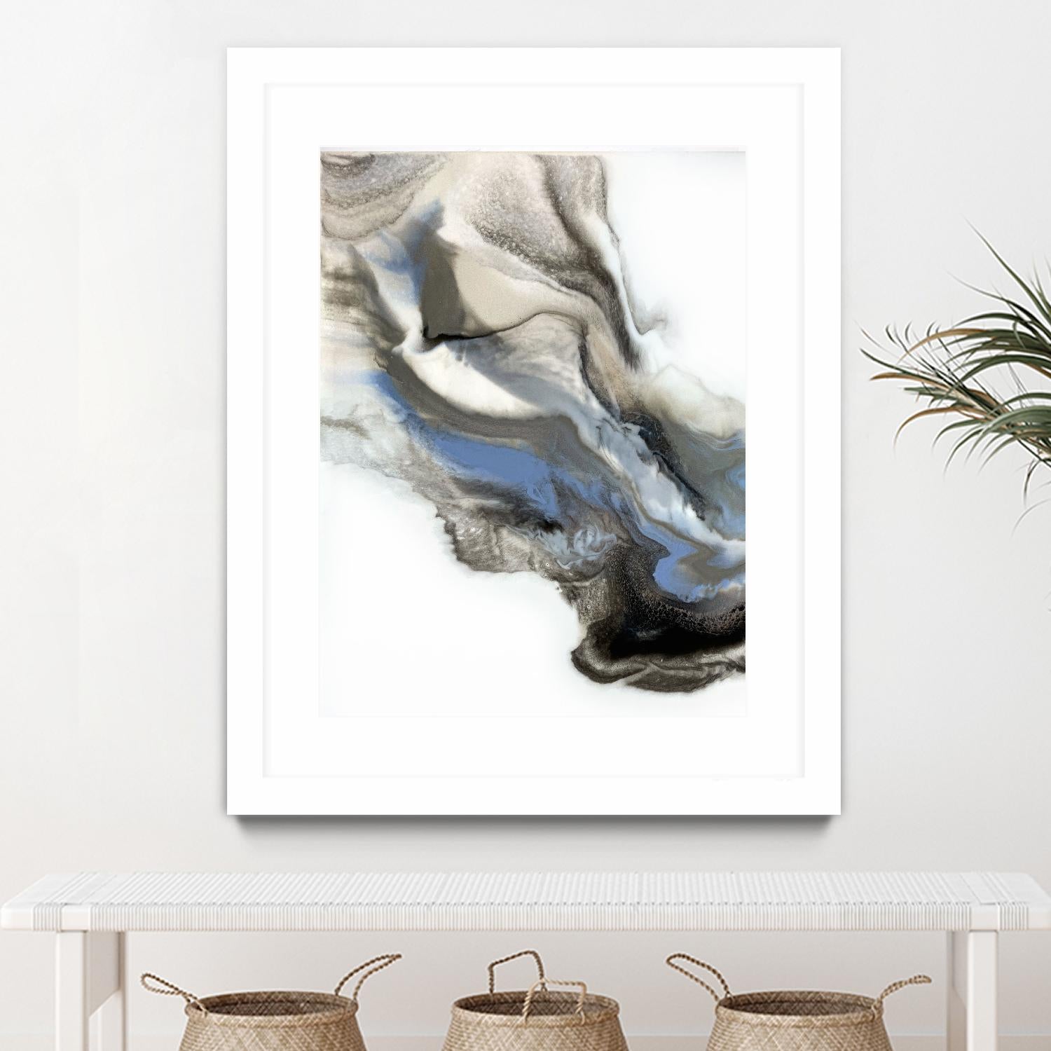 Green And Blue Wave by Alyson Mccrink on GIANT ART - grey abstract volage