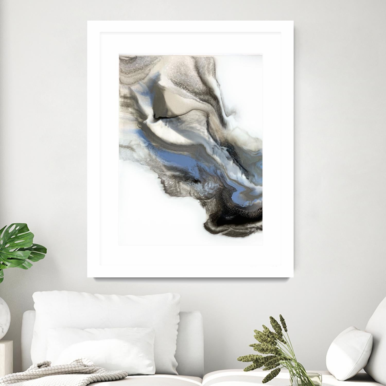 Green And Blue Wave by Alyson Mccrink on GIANT ART - grey abstract volage