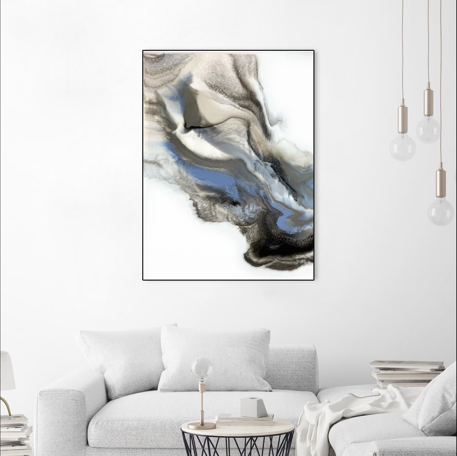 Green And Blue Wave by Alyson Mccrink on GIANT ART - grey abstract volage