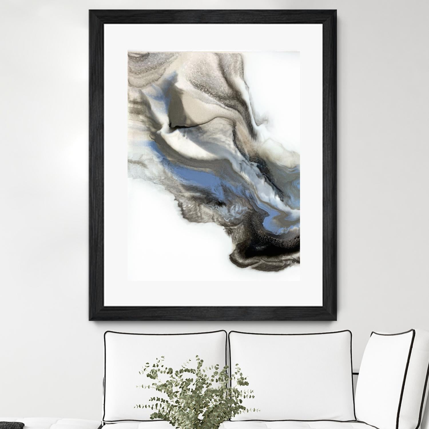 Green And Blue Wave by Alyson Mccrink on GIANT ART - grey abstract volage