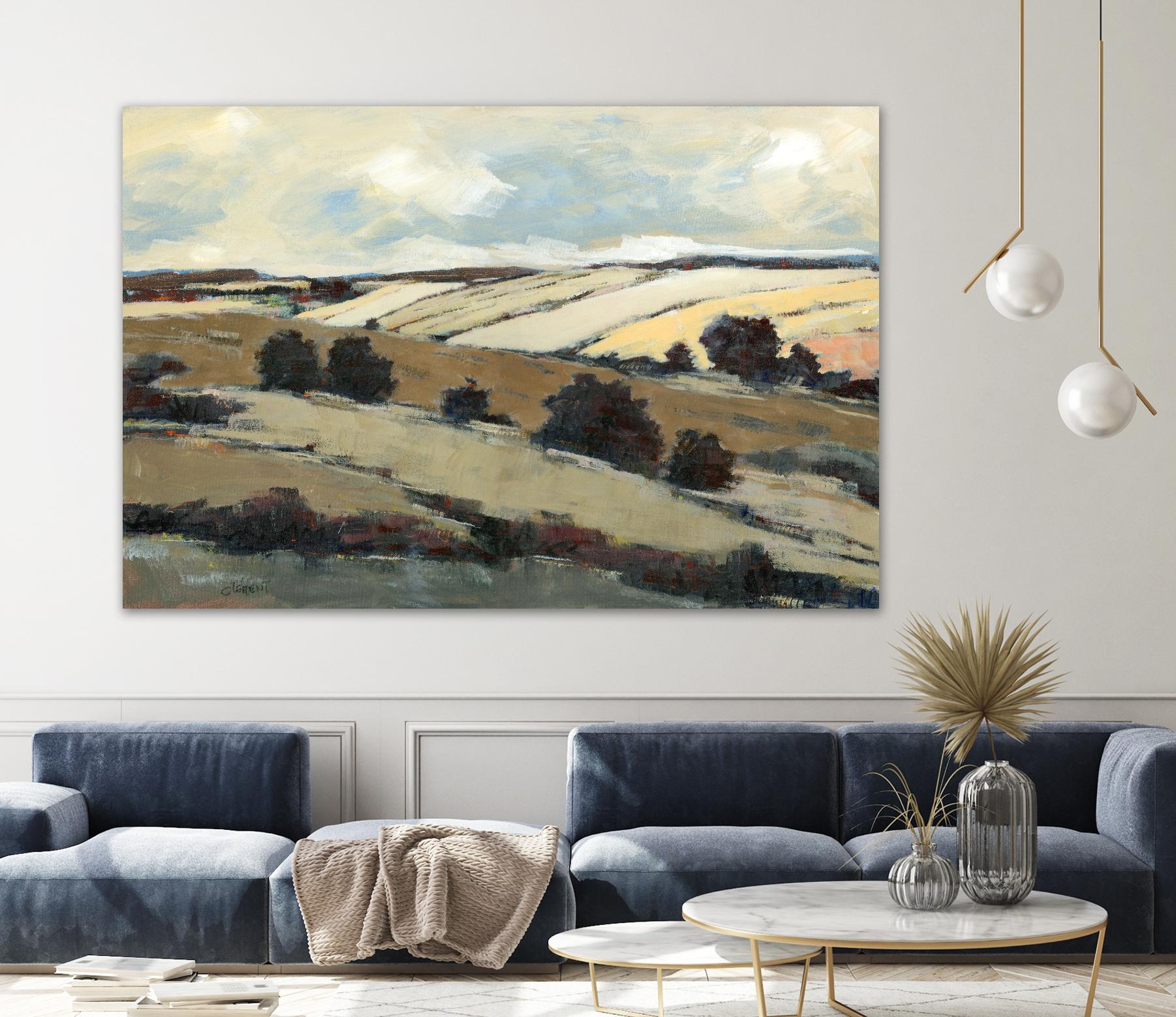 Serene Landscape 1 by Jacques Clement on GIANT ART - beige landscape champs