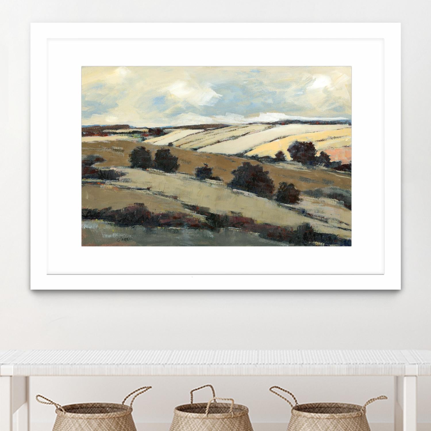 Serene Landscape 1 by Jacques Clement on GIANT ART - beige landscape champs