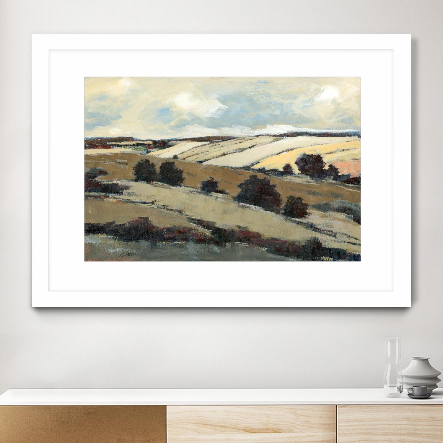 Serene Landscape 1 by Jacques Clement on GIANT ART - beige landscape champs