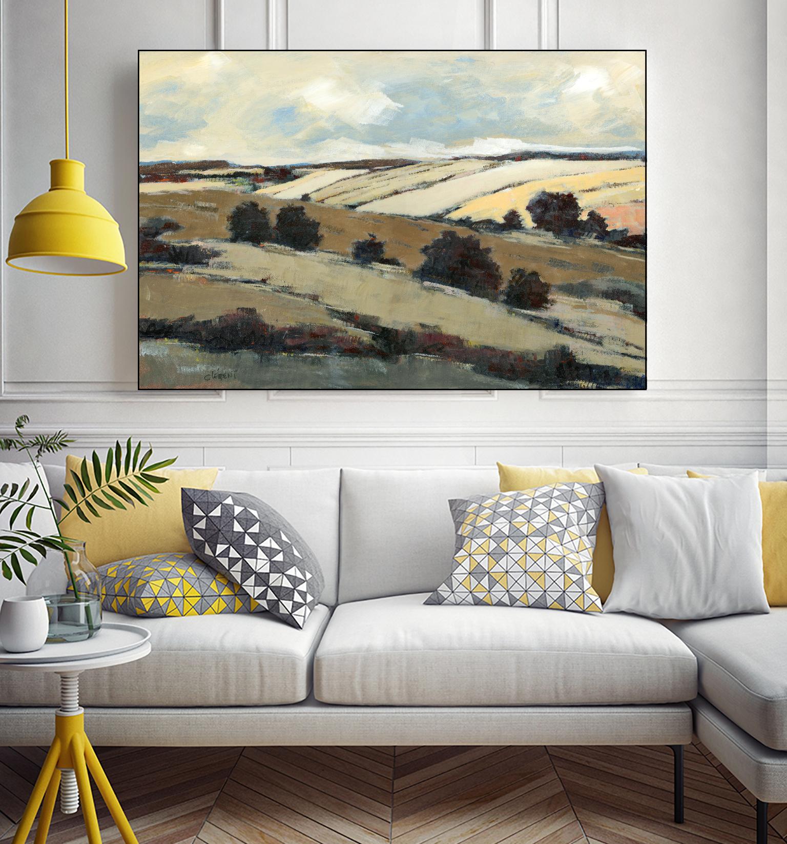 Serene Landscape 1 by Jacques Clement on GIANT ART - beige landscape champs
